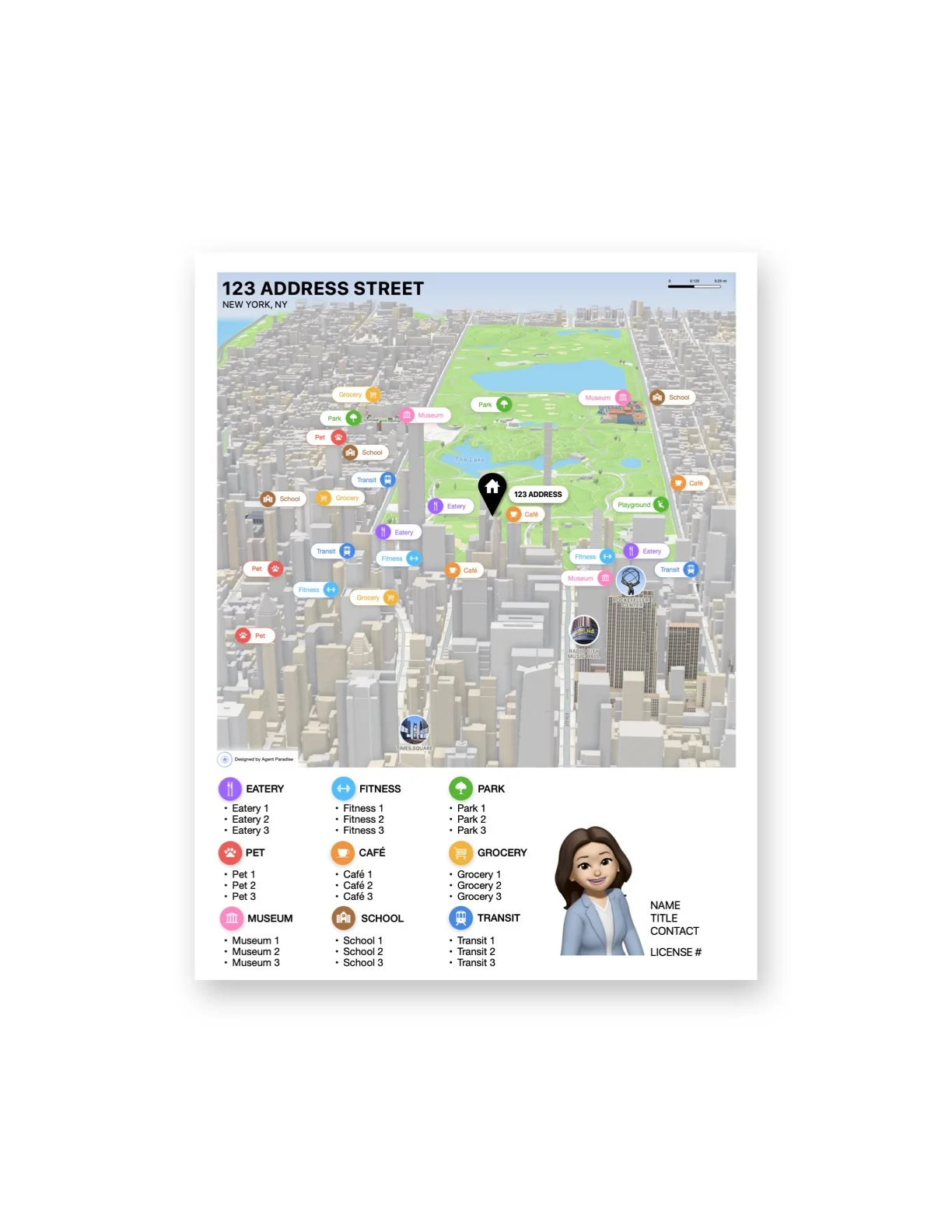 New York Vertical Neighborhood Map using Apple Maps