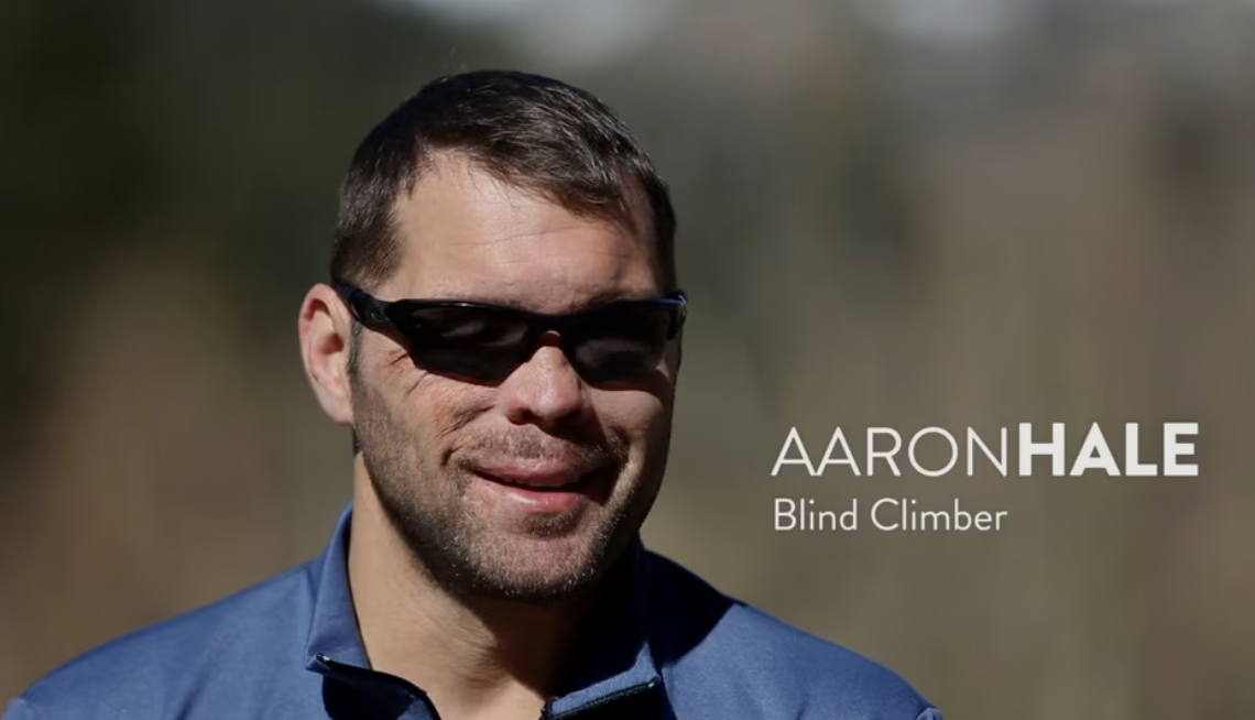 picture of Aaron Hale, and blind climber