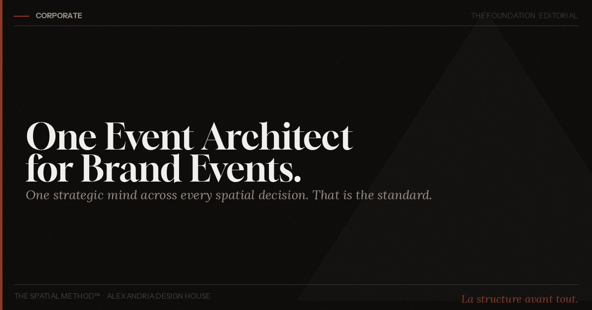 One Event Architect for Brand Events. 