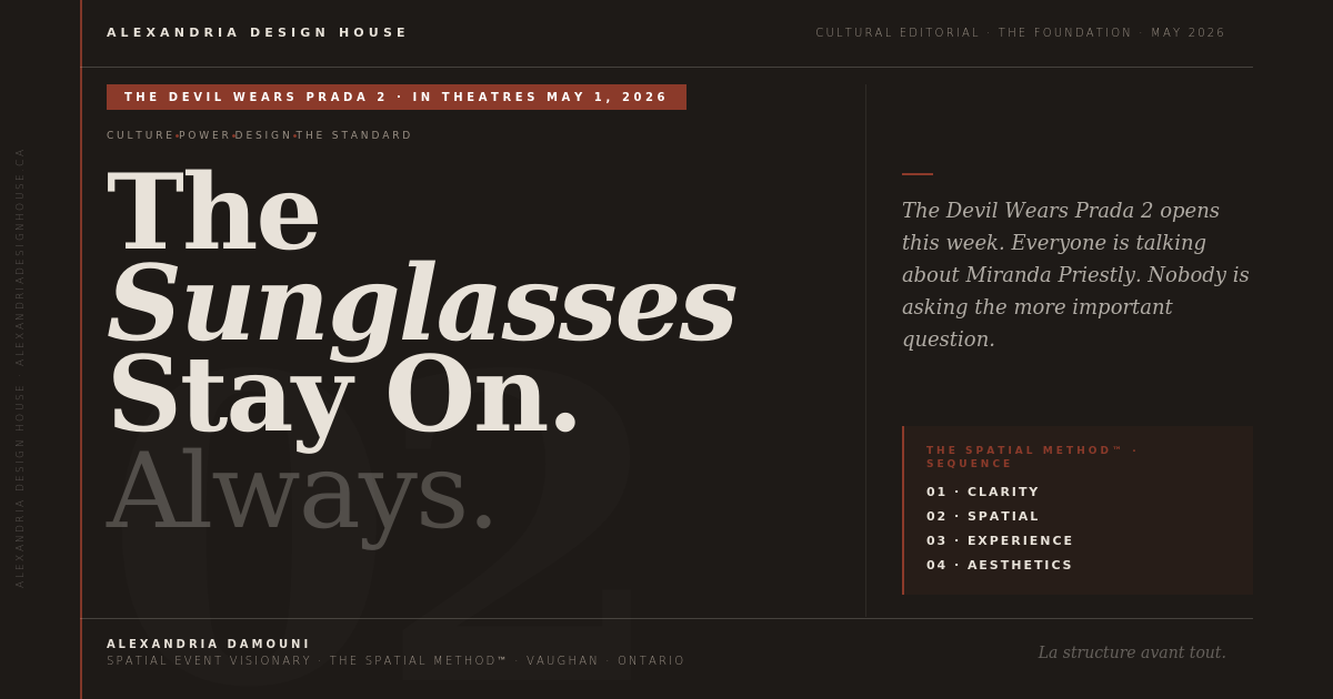 The Sunglasses Stay On · Devil Wears Prada 2 &amp; The Spatial Method™.