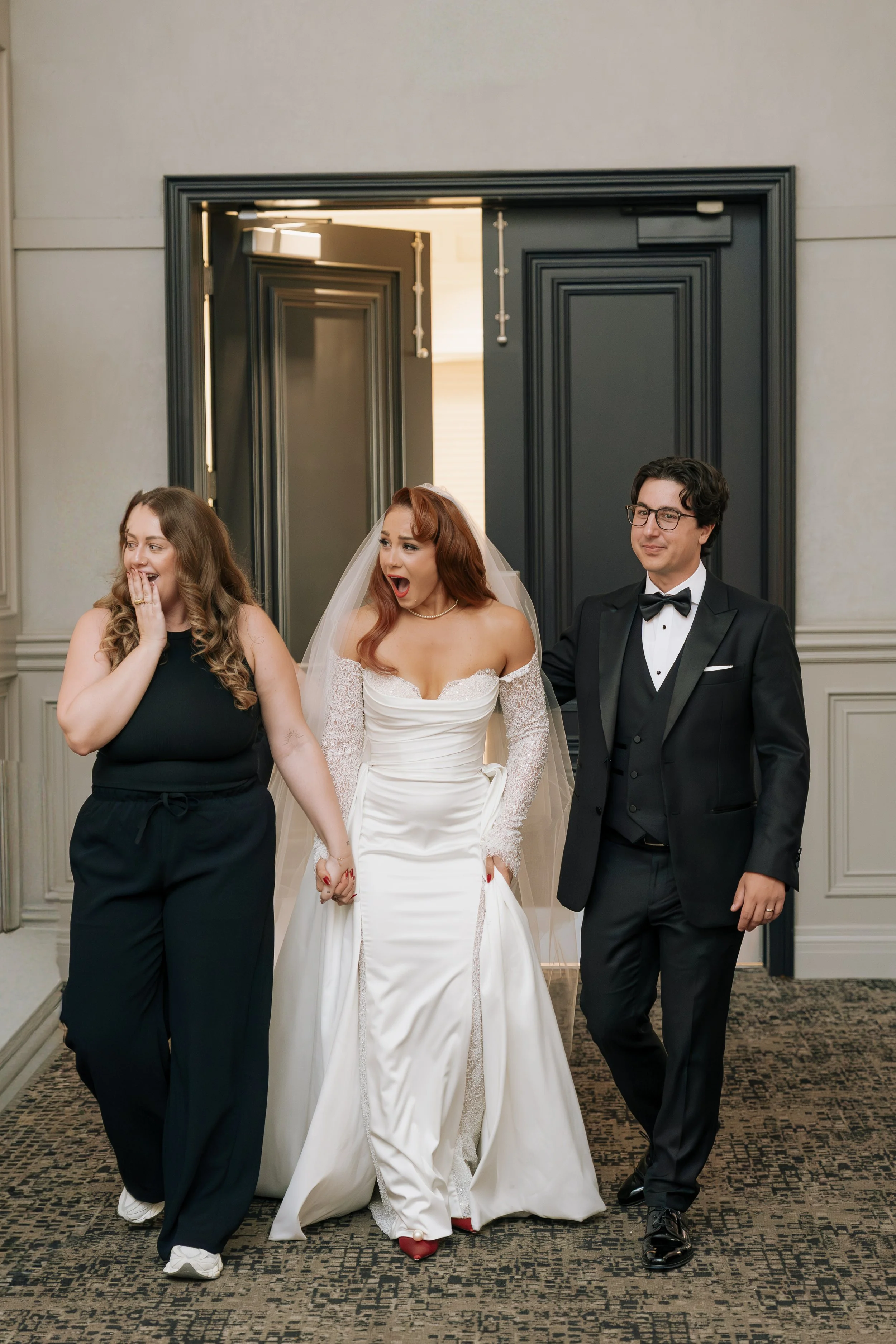 Photography by Simkova Studio’s Beautiful luxury Ceremony design created by Alexandria Design House Located in VaughanBeautiful Bride and Groom the Moment they walked into thier reception space that was completely transformed for them