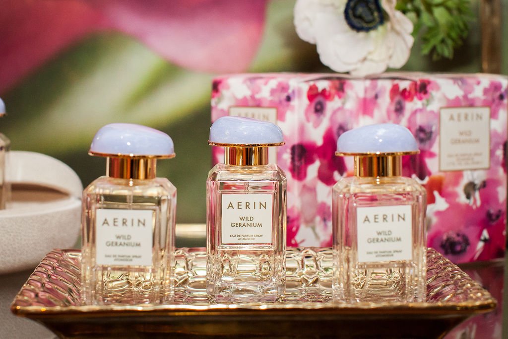 Aerin Fragrance, Estee Lauder. Designed Vignette by Alexandria Design house 
