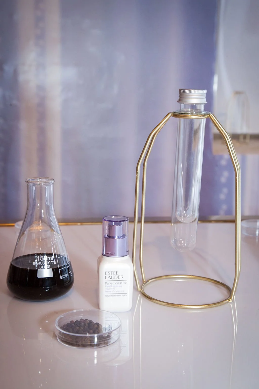 Laboratory setup Press Preview Estée Lauder  Designed by Spatial  Event Architects Alexandria Design House 