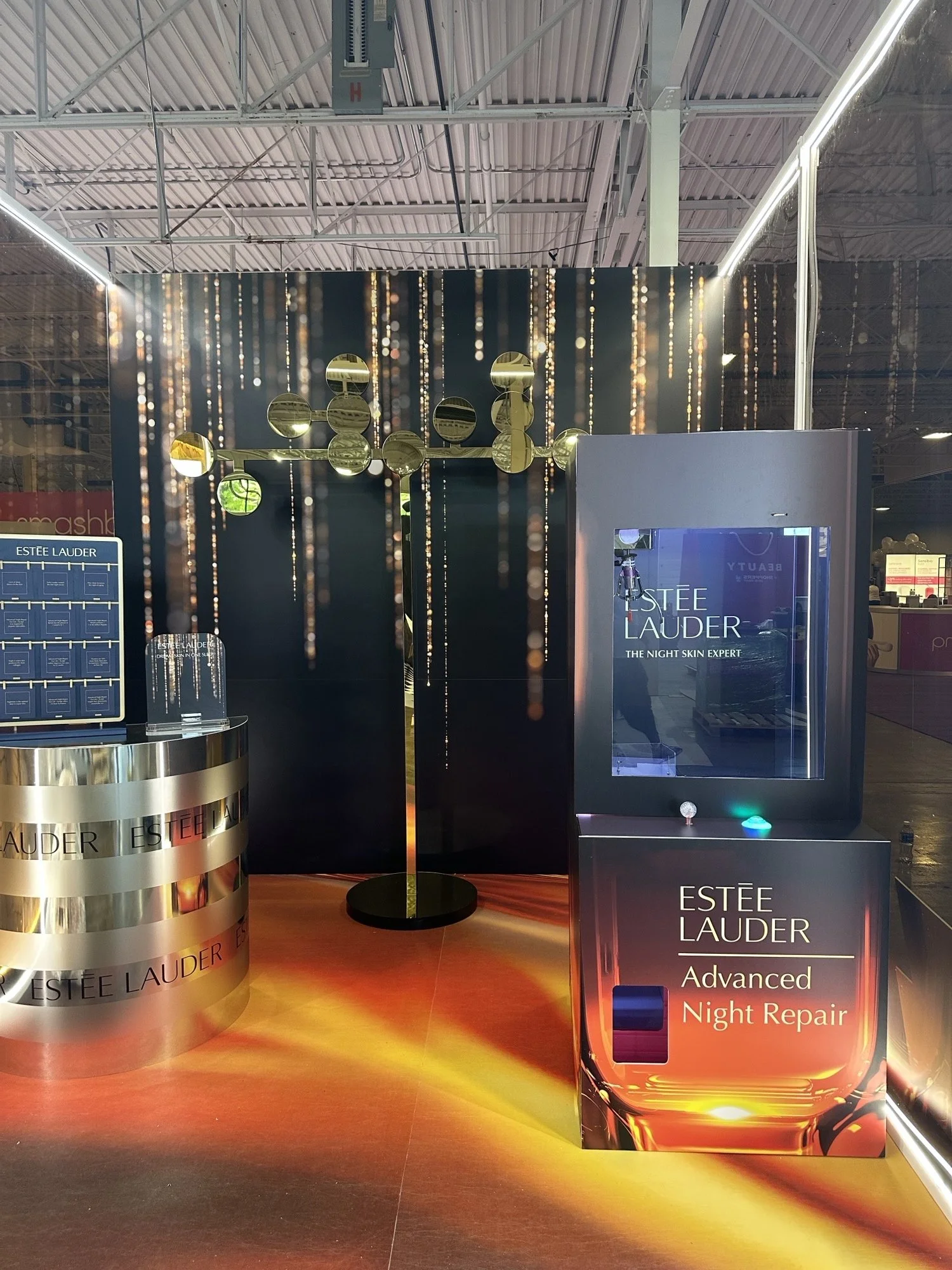 Shopper's Drug Mart Spring Beauty Event Toronto Custom Fabricated Estee Lauder Claw Machine and gifts. Produced by Alexandria Design House 