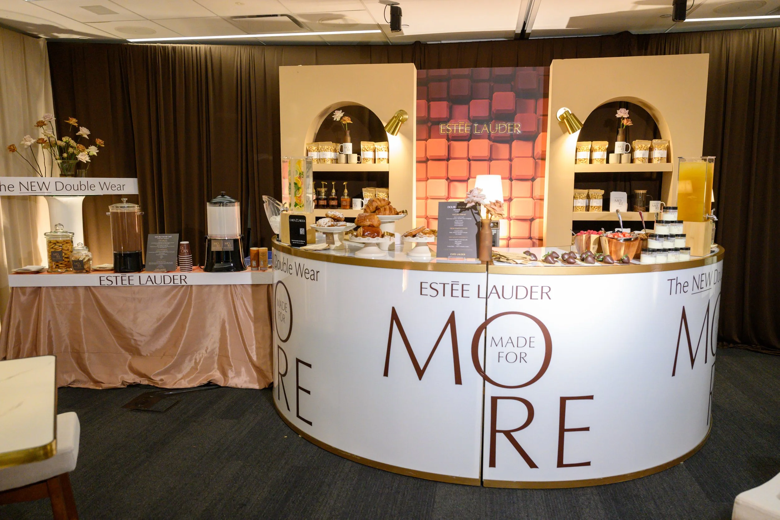 Estee Lauder Markham The New Double Wear Cafe with Chef De La Mesa Designed by Spatial Event Architect Alexandria Design House 