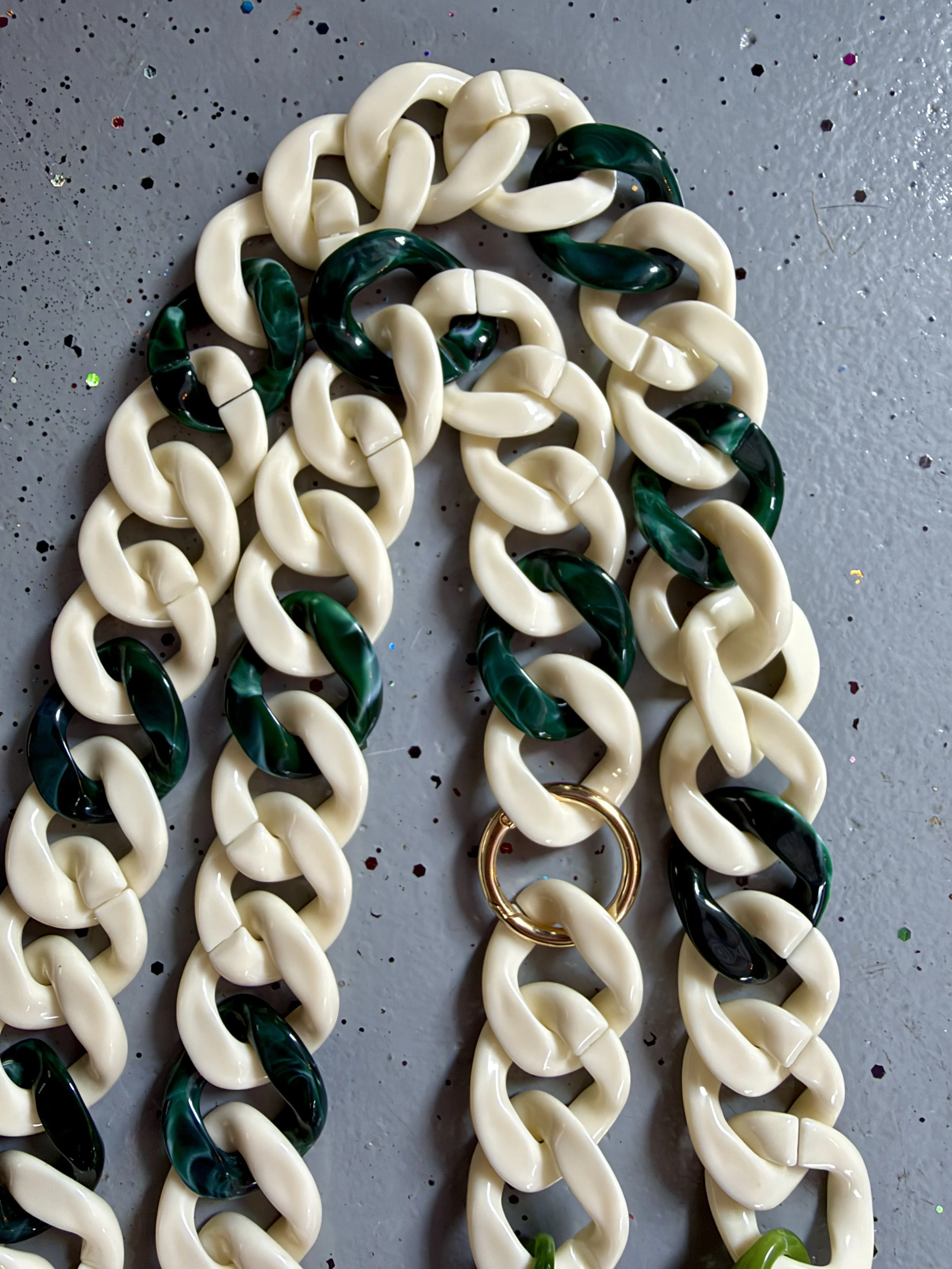 Chunky, Emerald + Ivory- Cross Body Phone Chain.jpg
