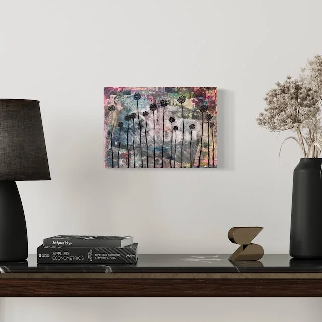 Punk Palms in home original painting by artist Adele French