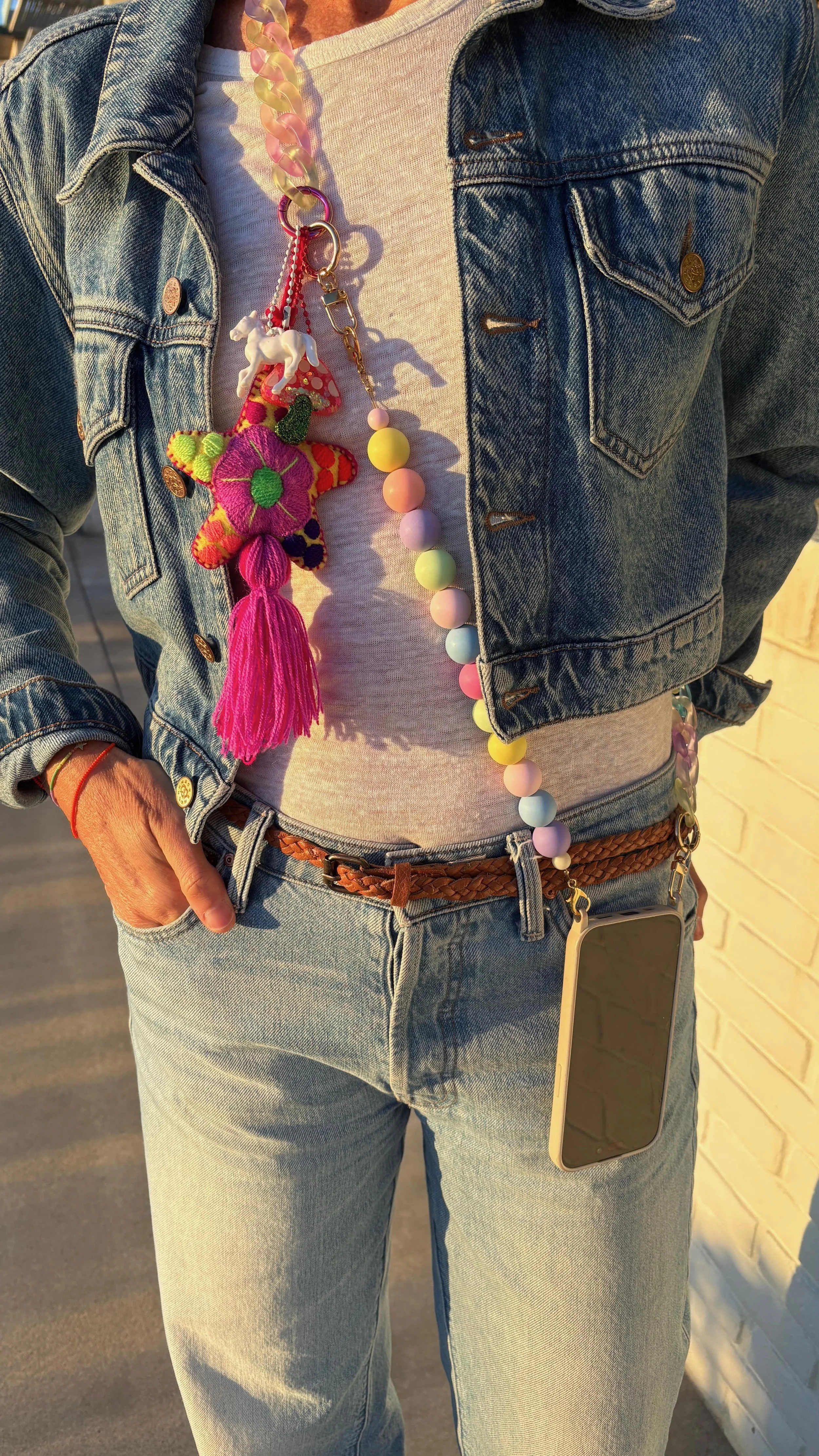 candy strap cross body phone chain