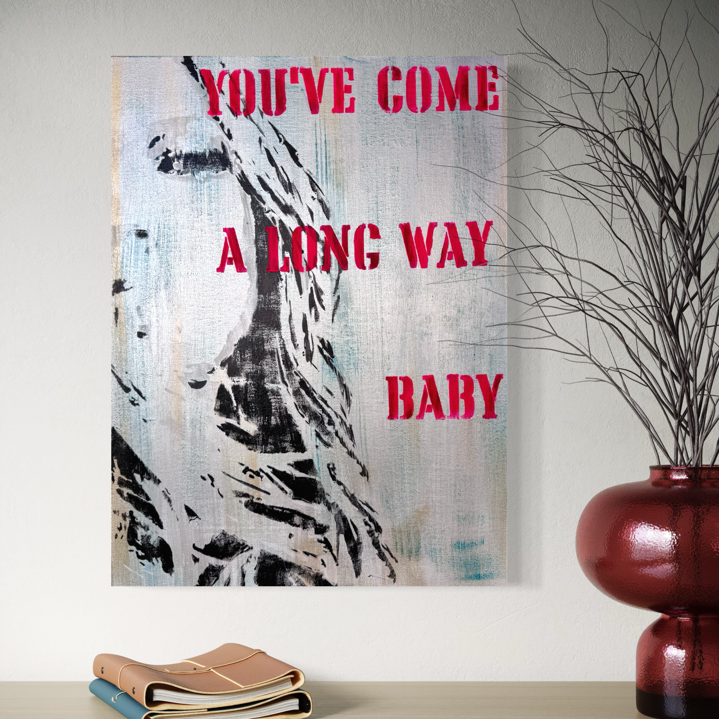 You've come a long baby in home original painting by artist Adele French