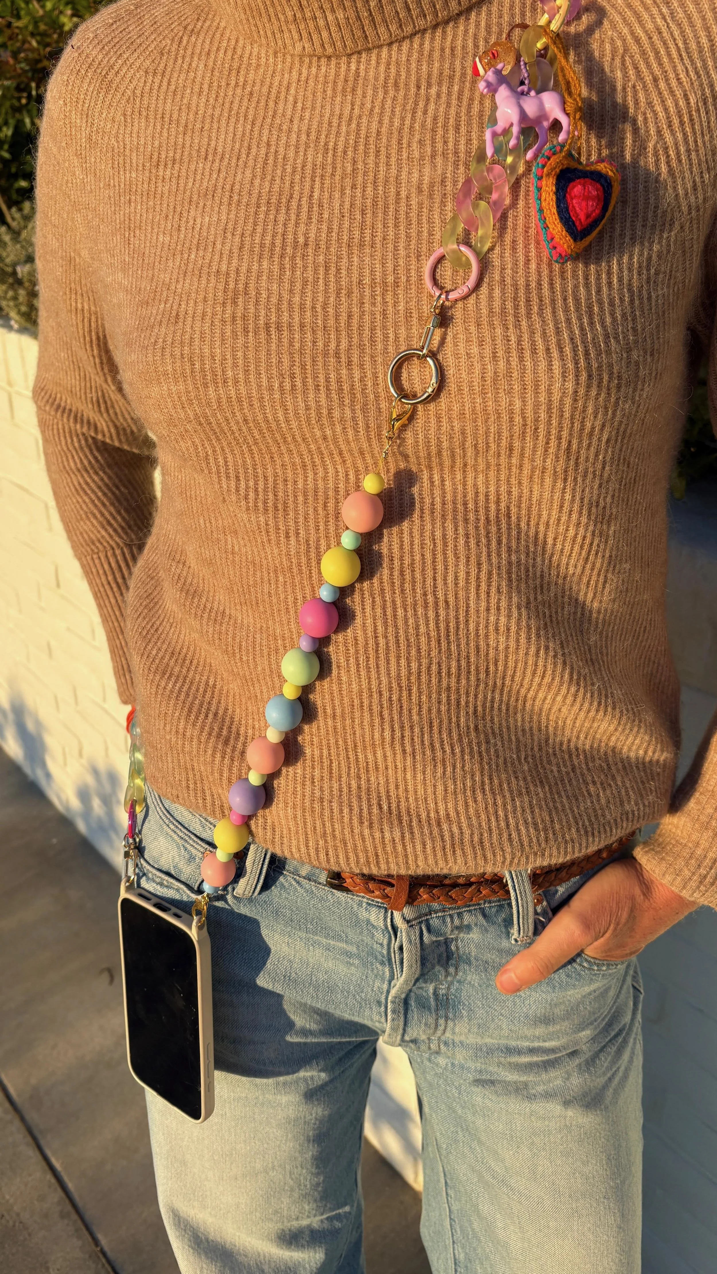 candy strap cross body phone chain