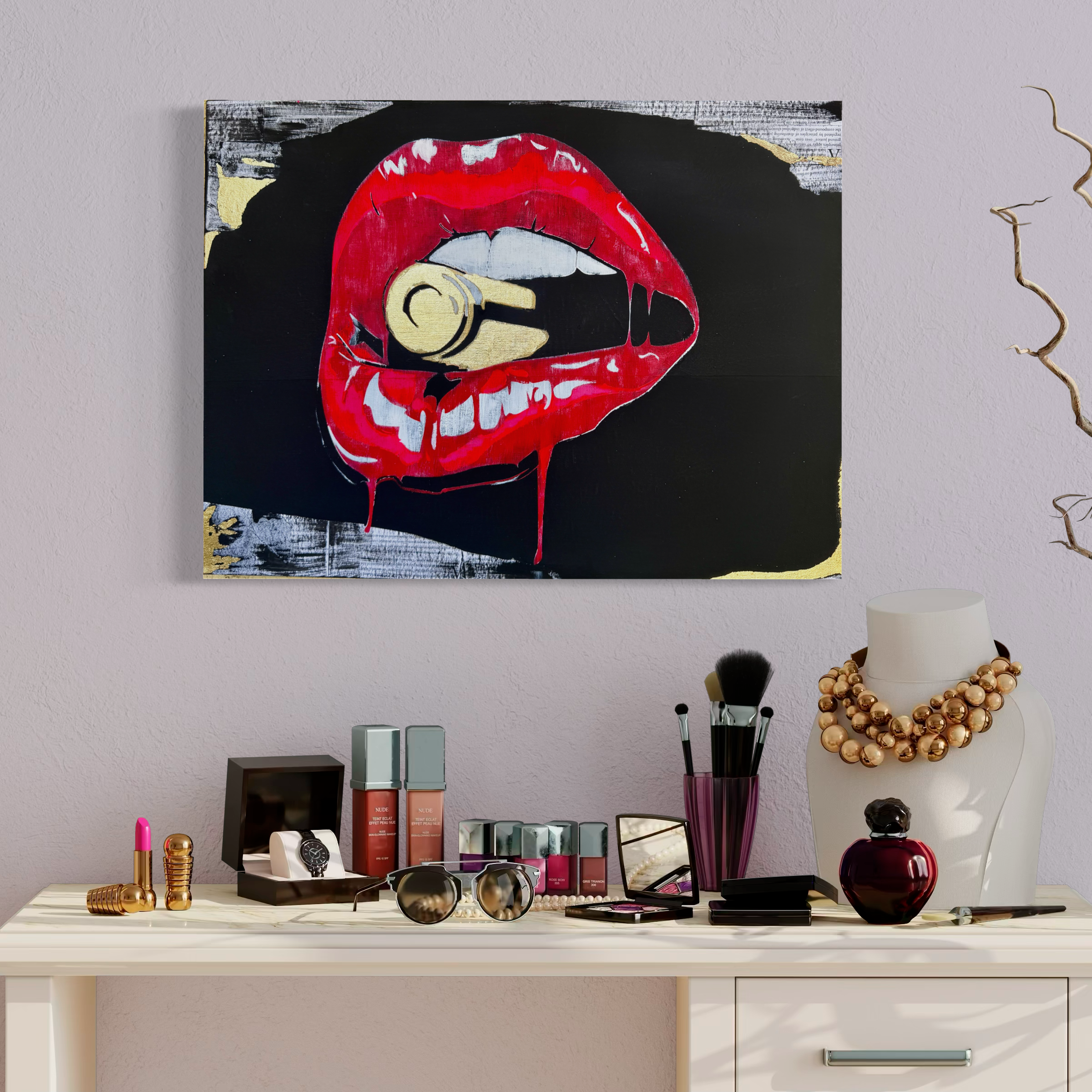 Golden Bullet on make up station