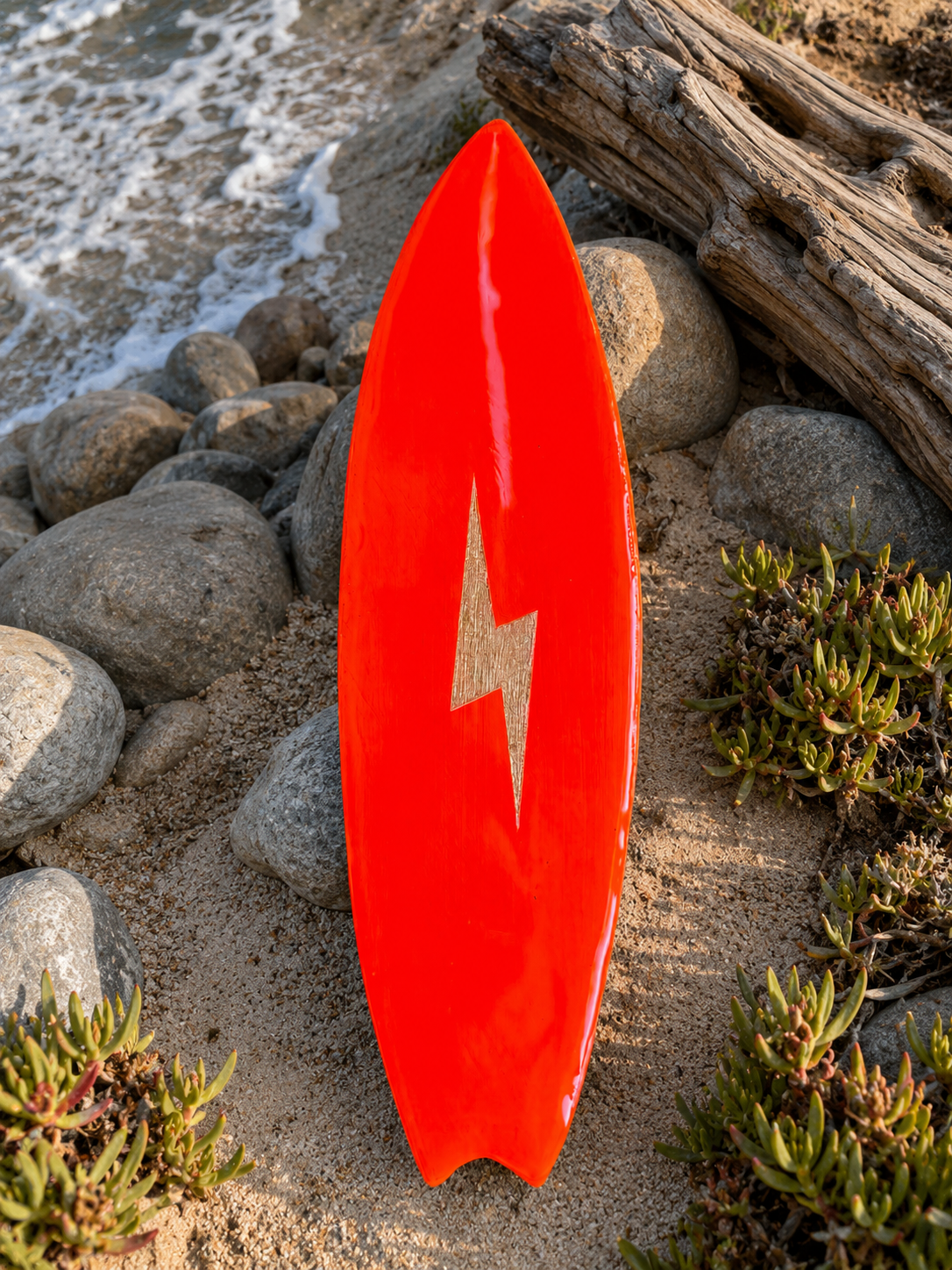 Mini surfboard cut out ( (Neon Orange)