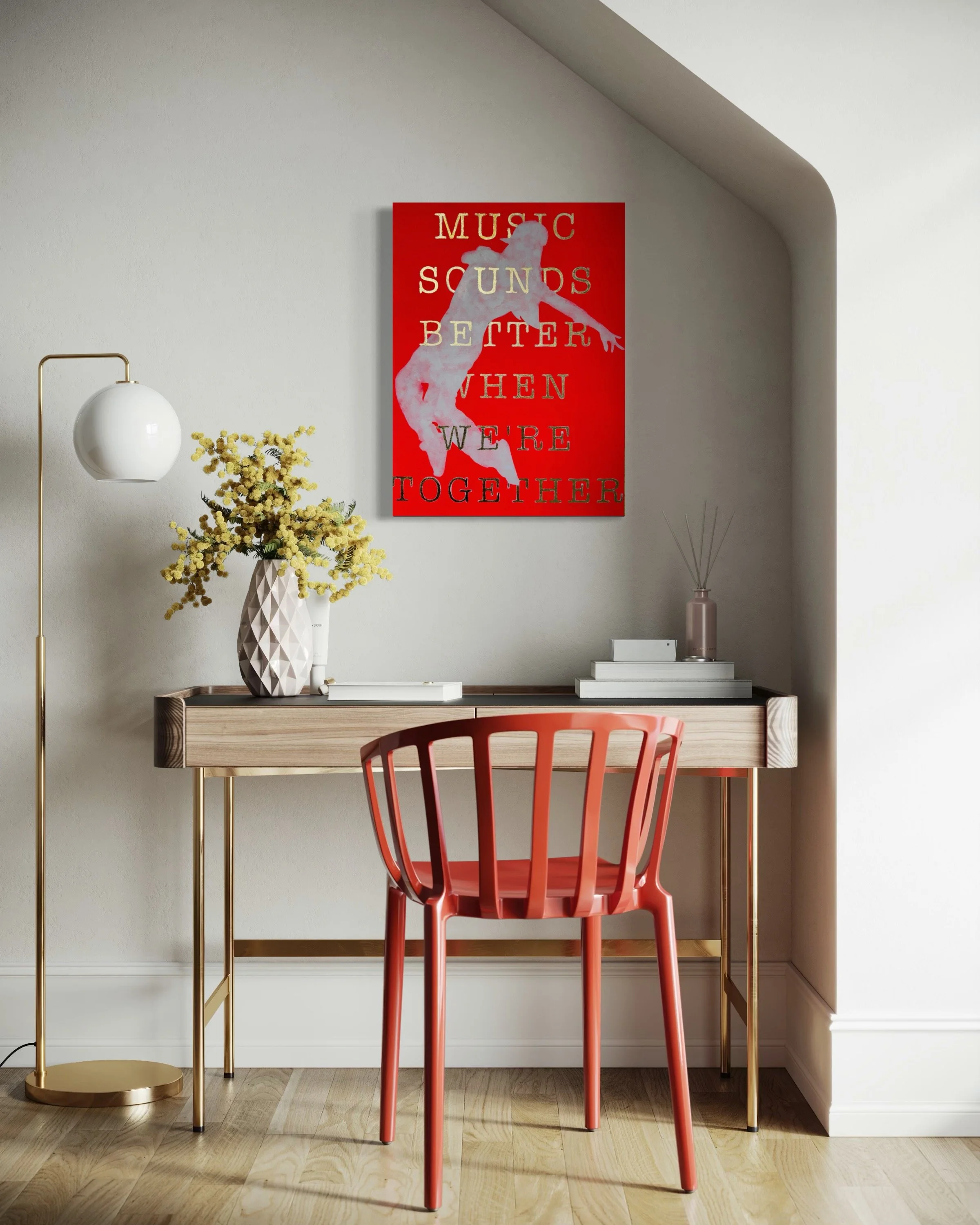 Music is better- original painting by stencil artist Adele French