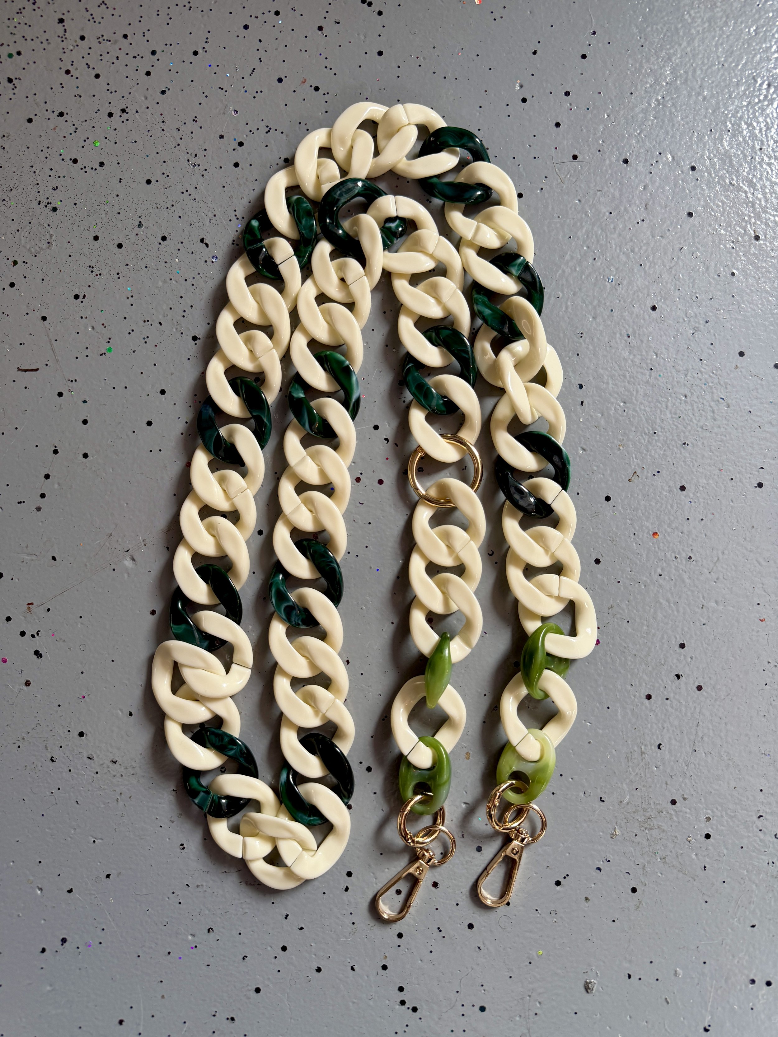 Chunky, Emerald + Ivory- Cross Body Phone Chain.jpg