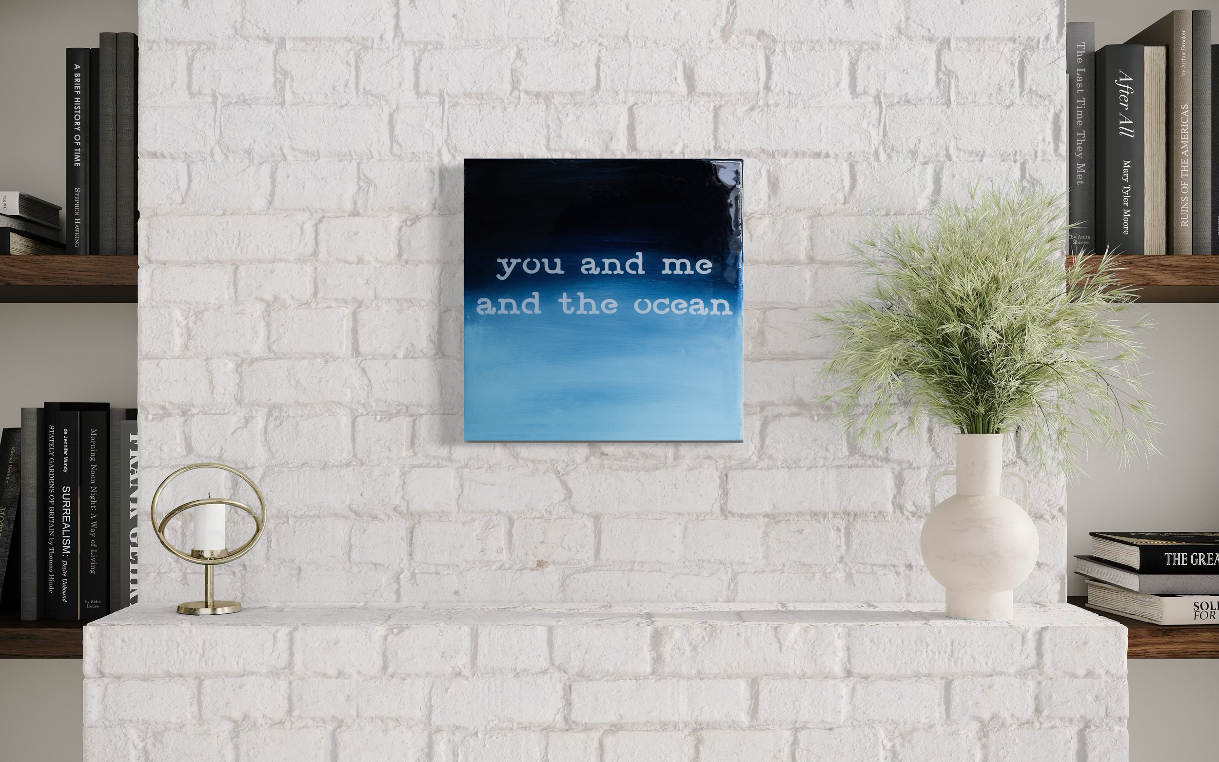 You And Me And The Ocean in home Original Art by Adele French