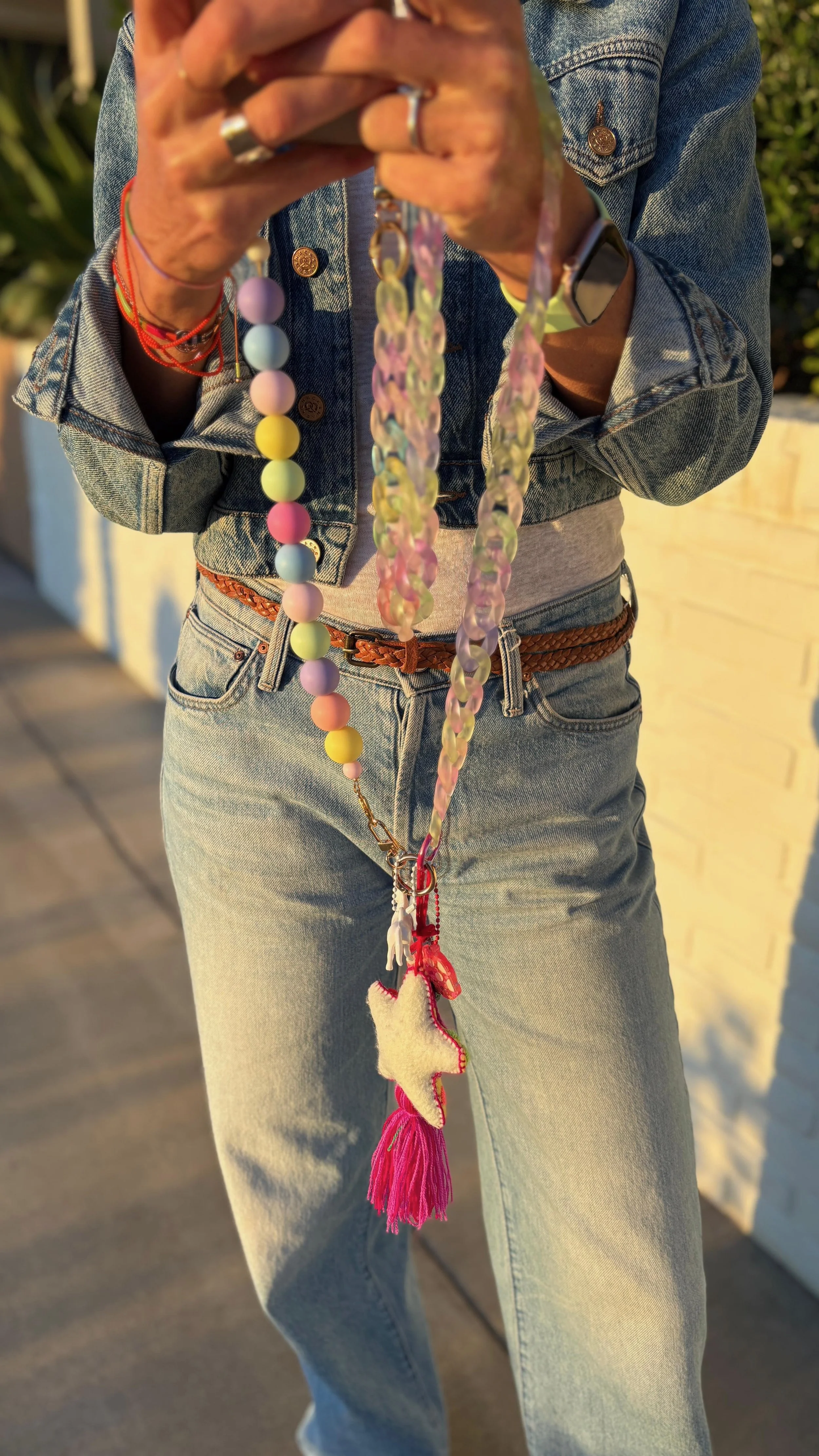 candy strap cross body phone chain