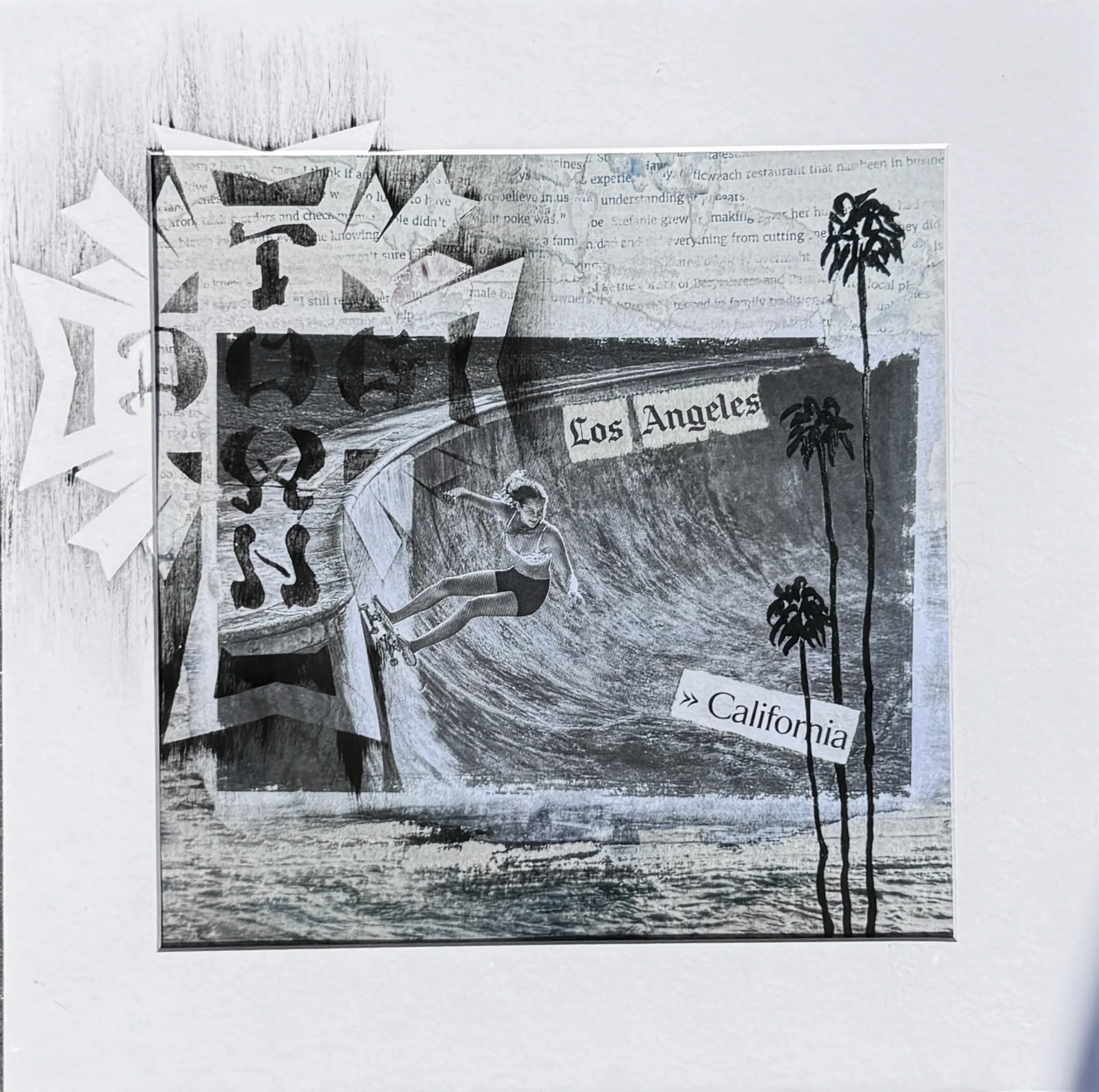 Sunset Skate Girl (unique edition print 16x16")