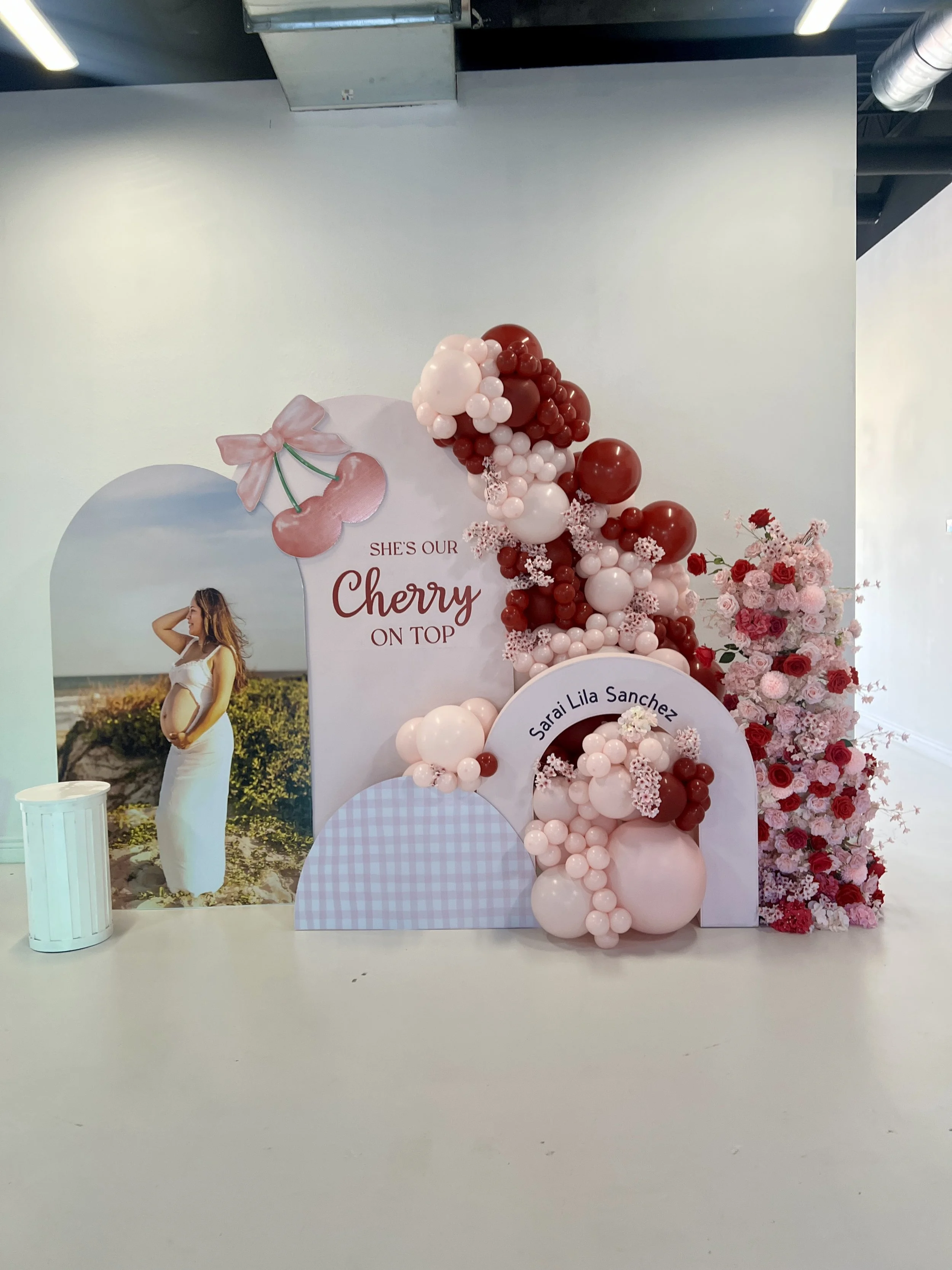 Baby Shower backdrop setup with 4 backdrop rentals 