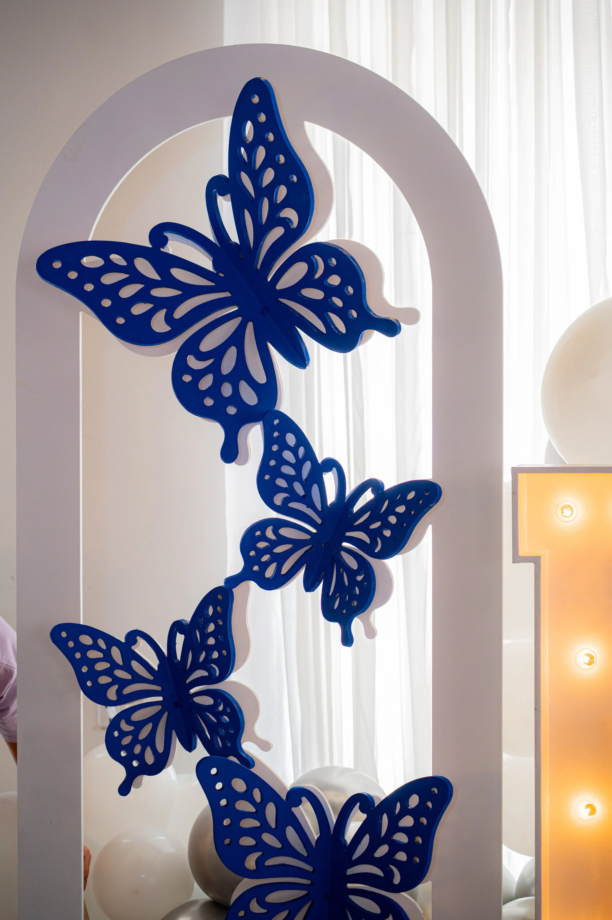 3d butterfly arch backdrop rental