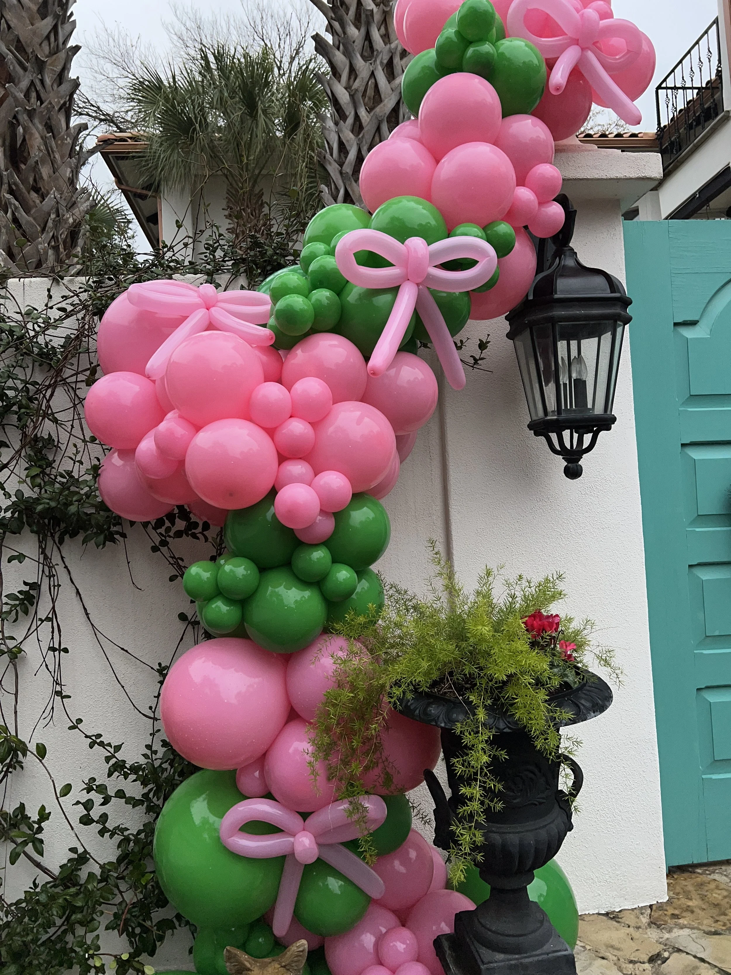 Pink and Green Balloon garland in The Dominion area 