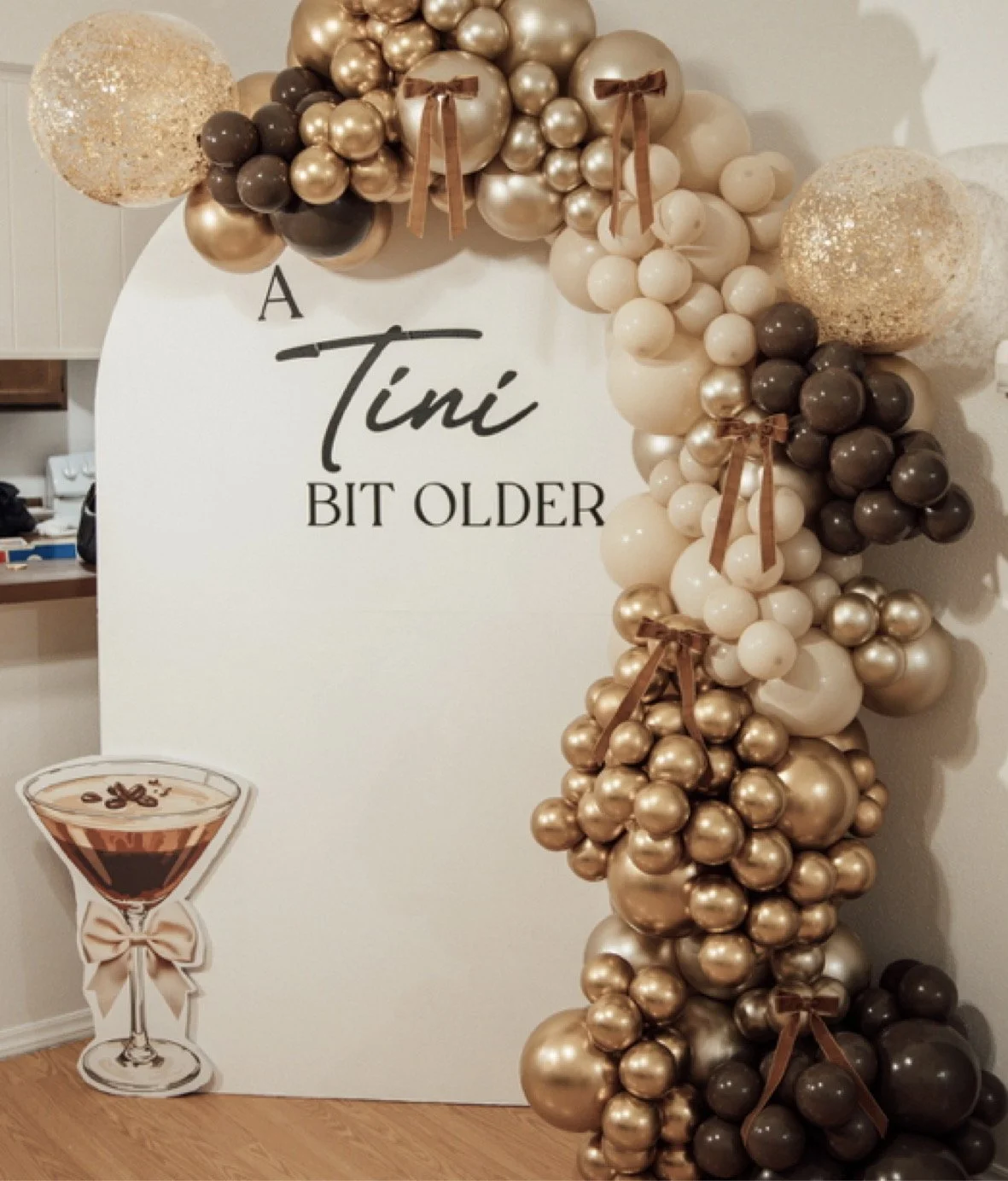 Espresso martini theme birthday setup decor