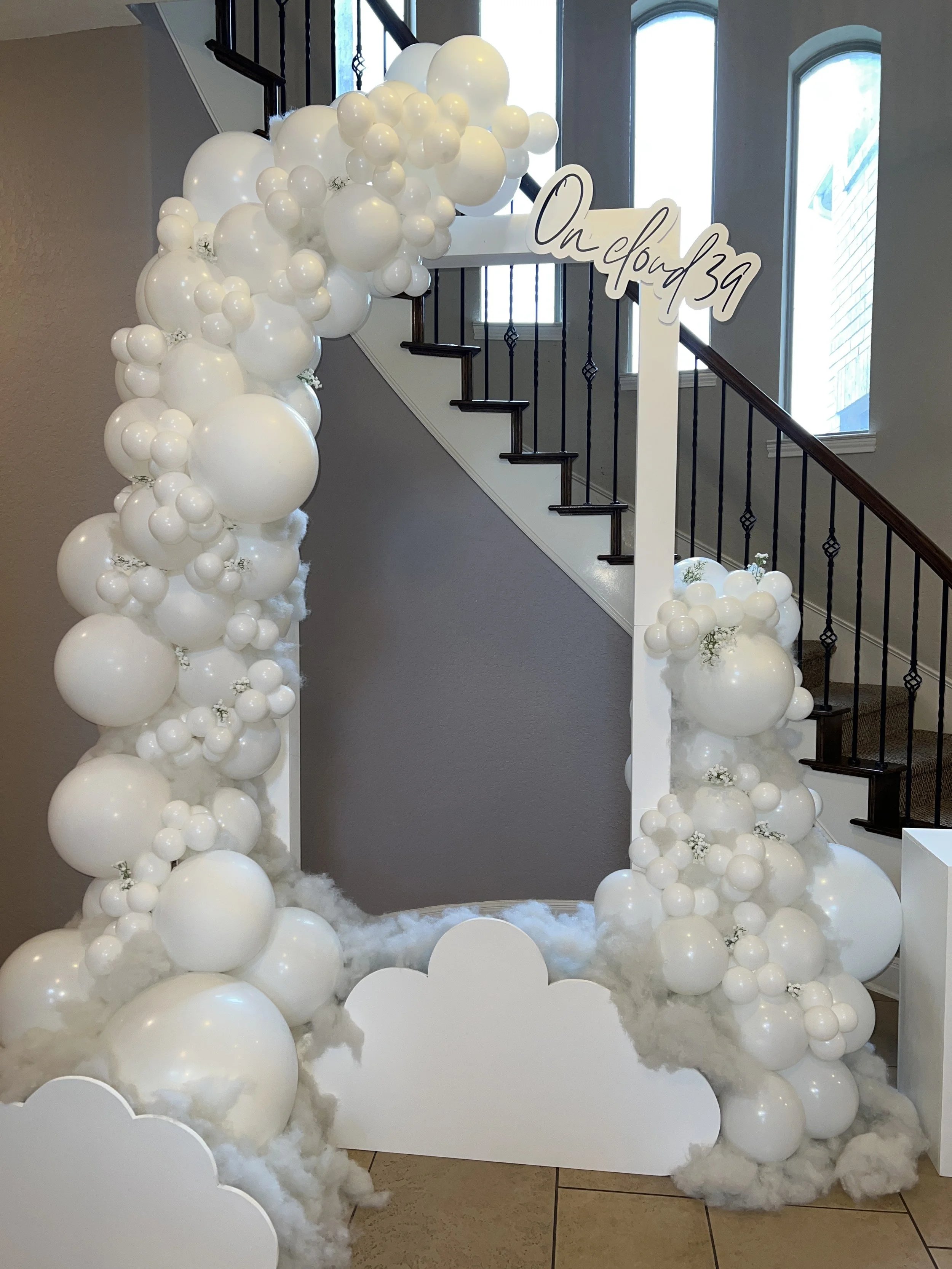 On Cloud 39 theme on our custom frame rental 8ft tall 