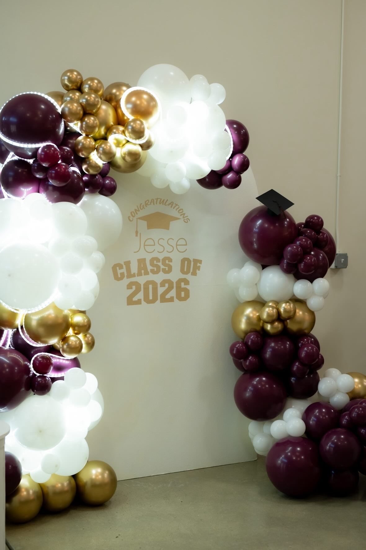 Backdrop with custom vinyl decal 