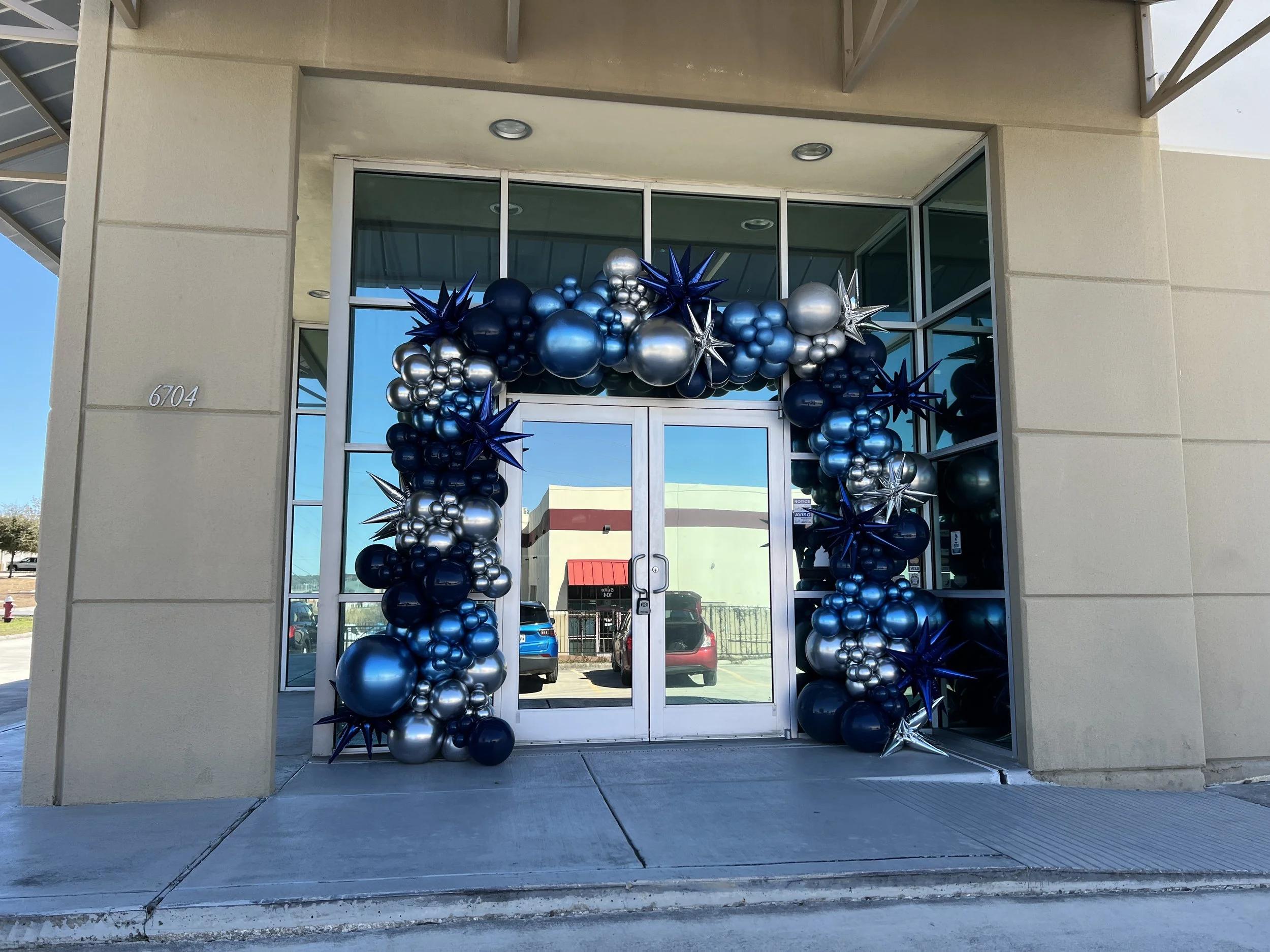 Balloon garland on entrance 