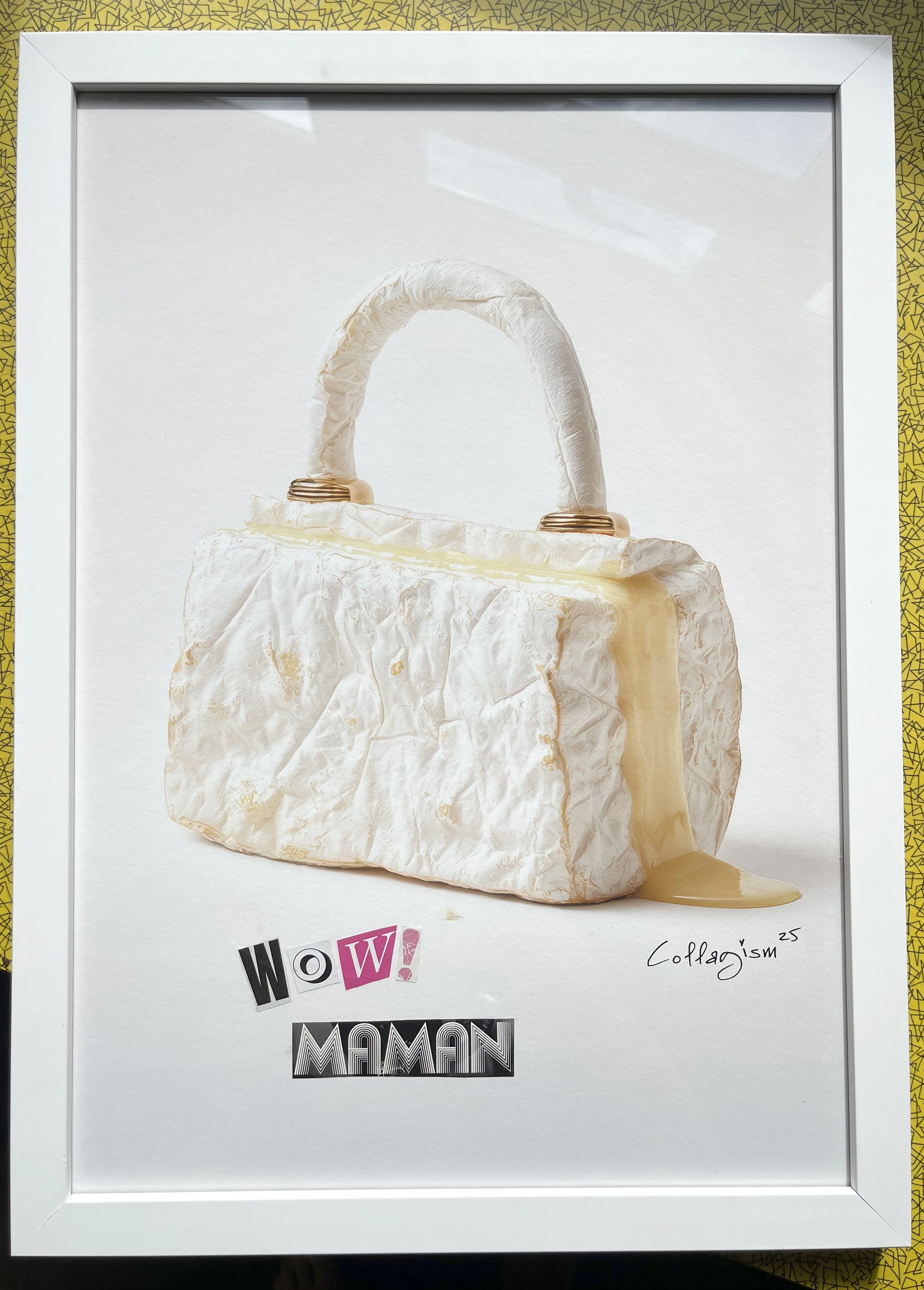 Cheesy Perfection - Maman A3 Collaged & Framed Print