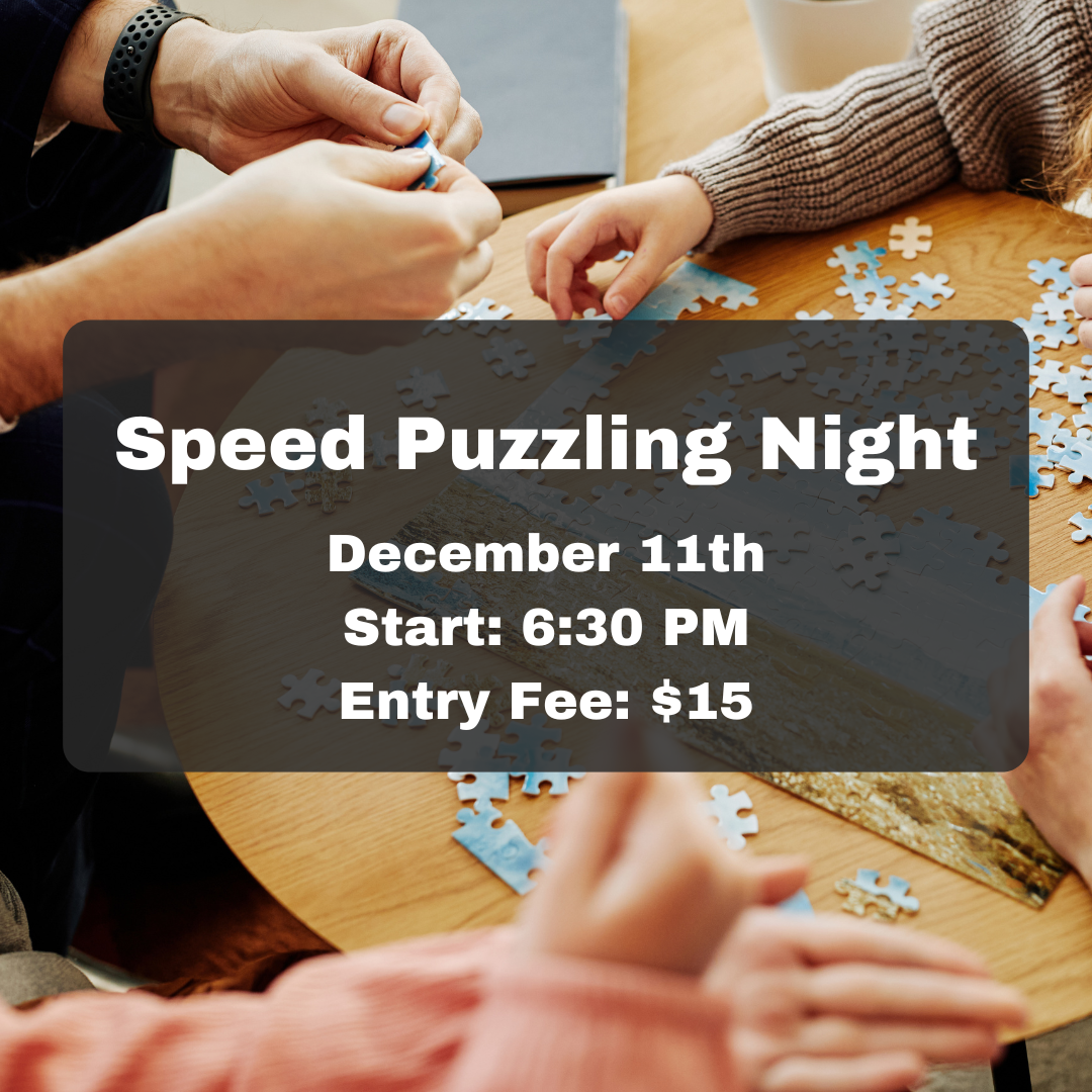 Speed Puzzling Invitations Speed Puzzling Night - $15 — Free Parking: Bar | Board Games | Bites
