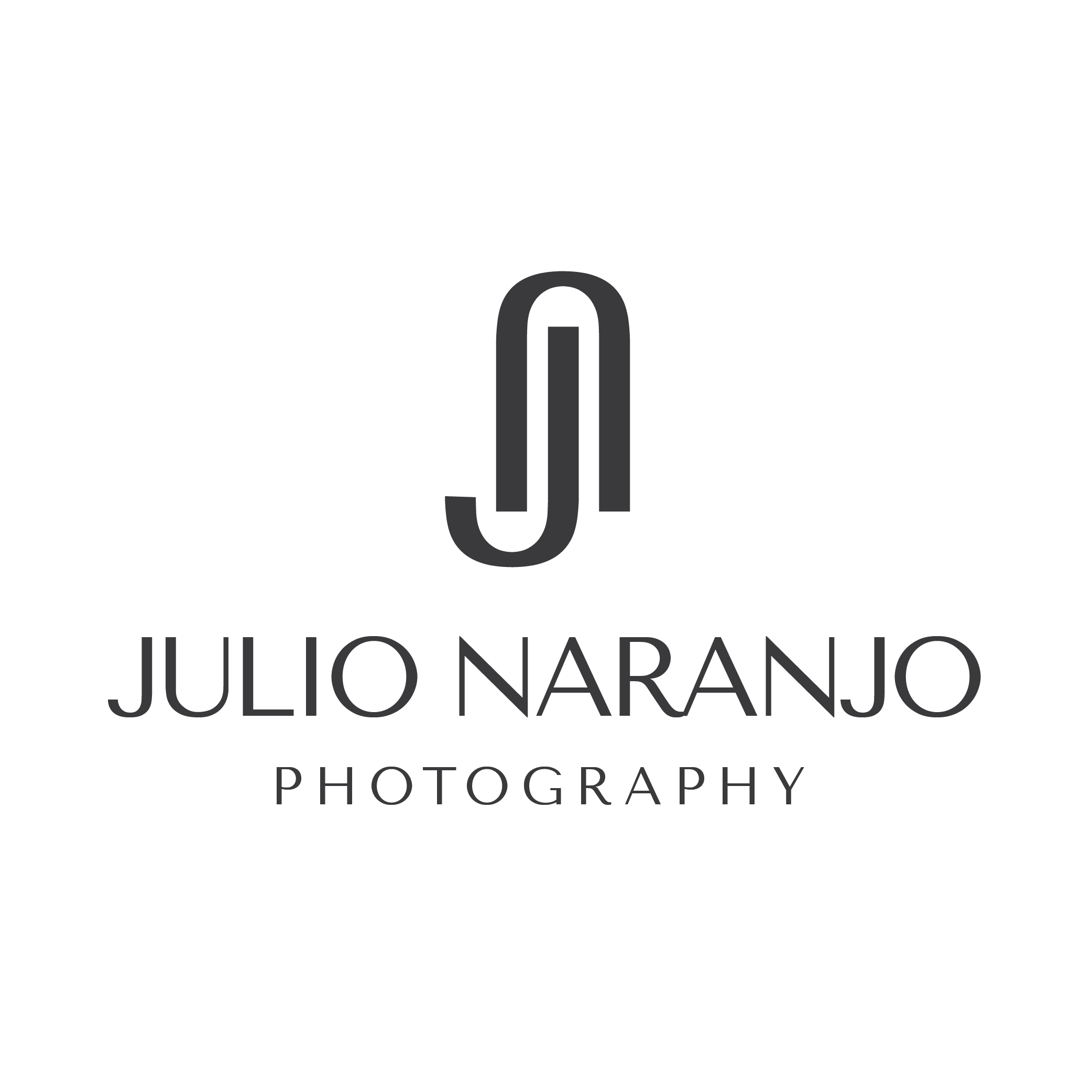 Black and white logo for Julio Naranjo Photography, featuring a stylized 'J' and 'N' monogram.