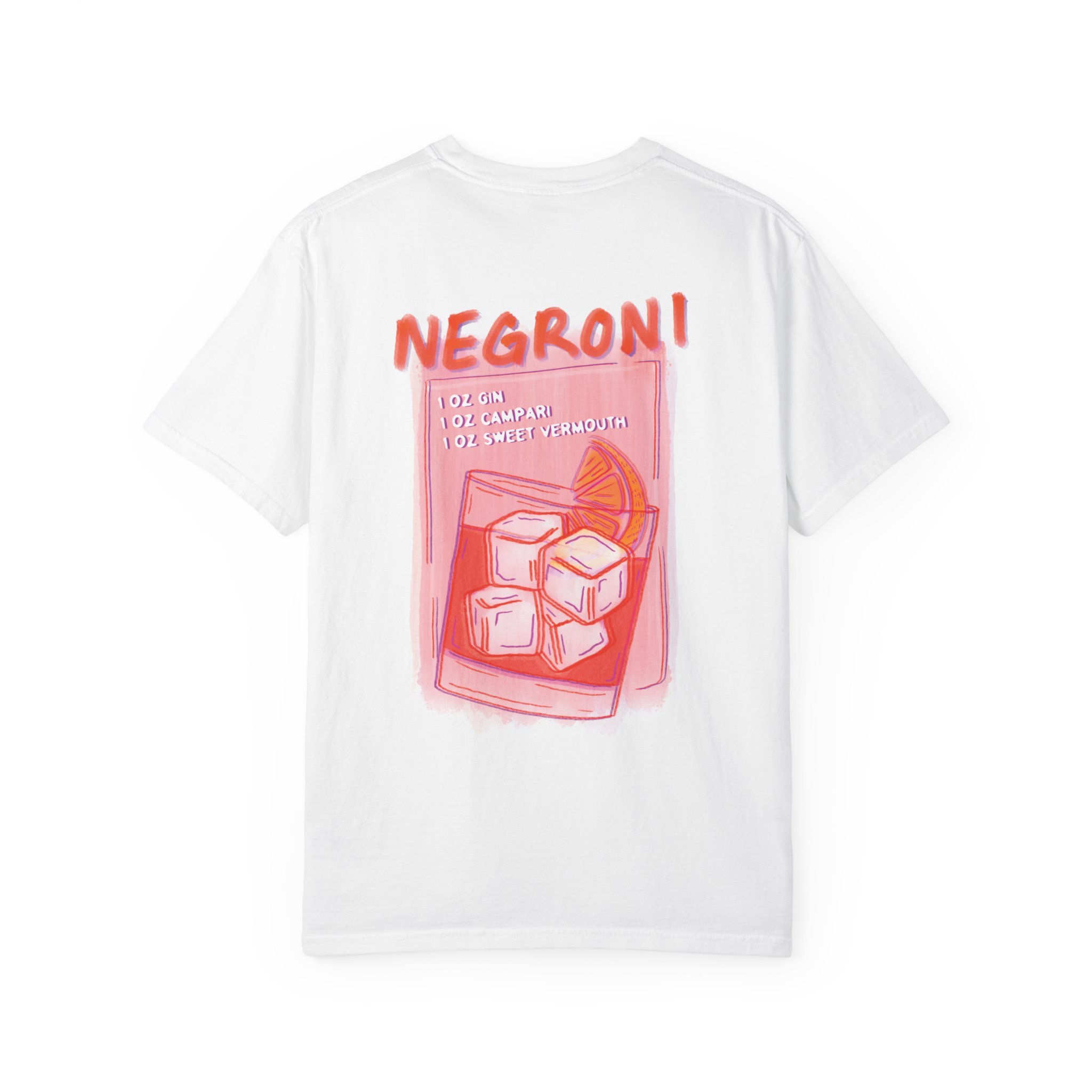 Negroni Cocktail T-Shirt / Hand Illustrated