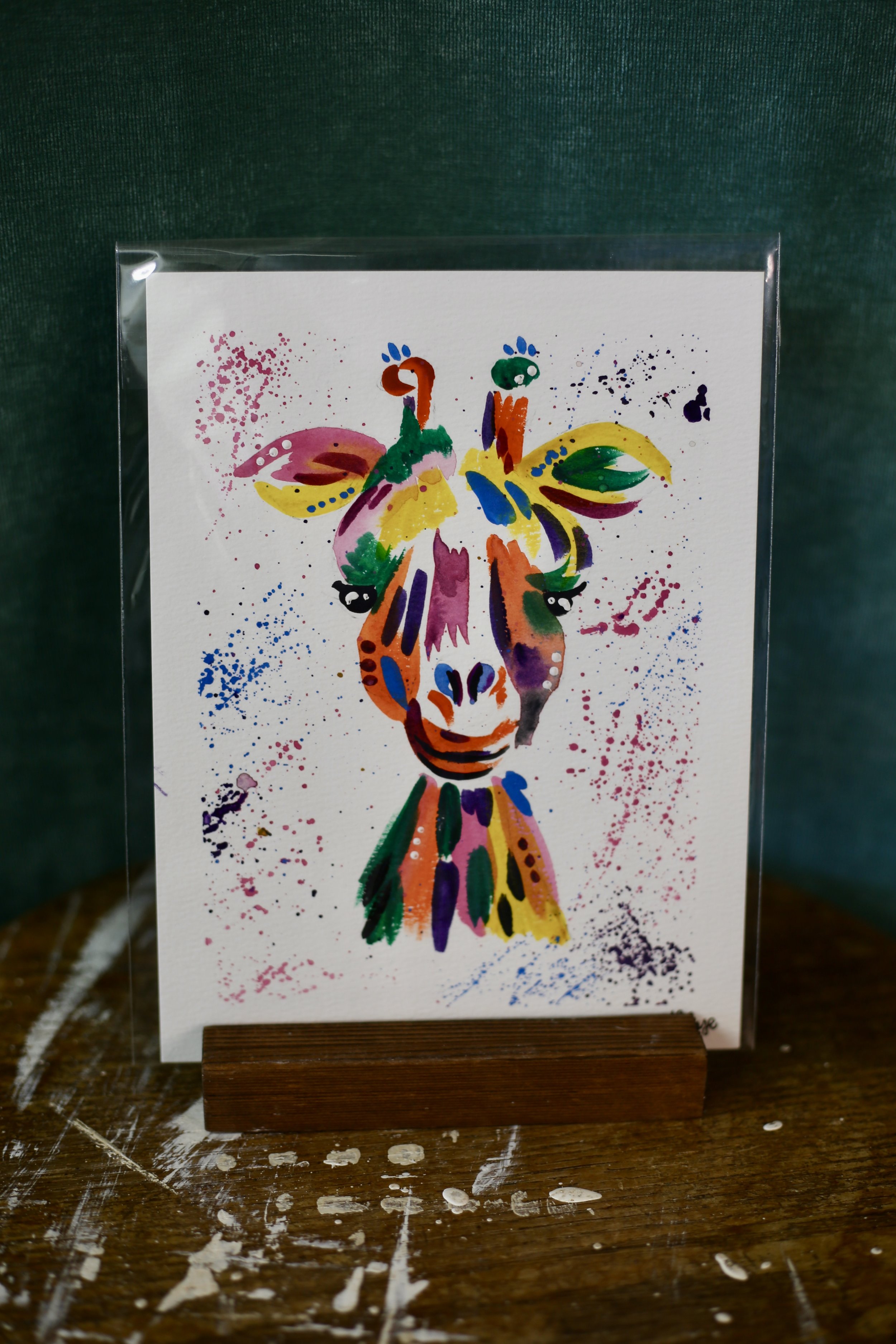 Watercolor - Colorful Giraffe