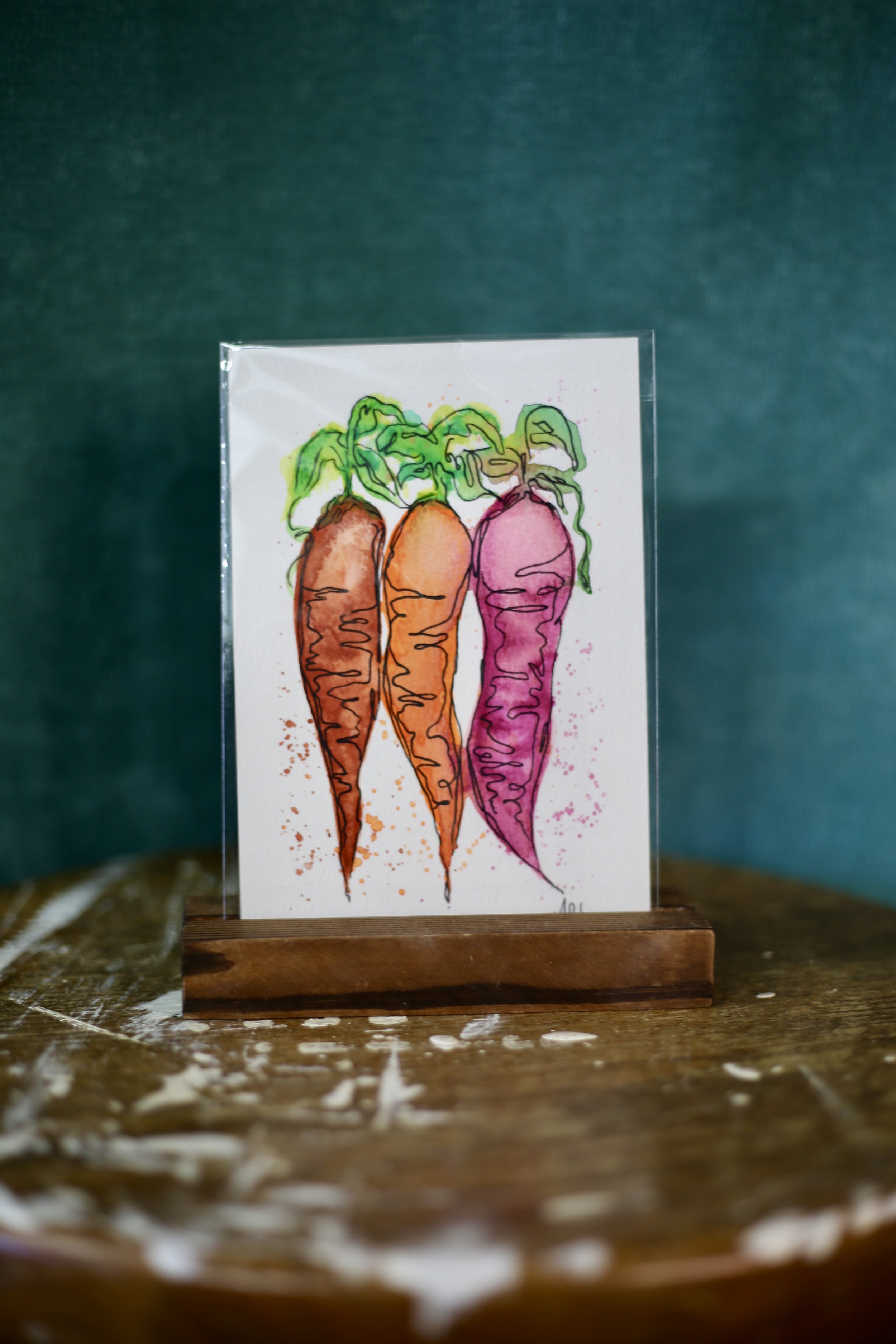Watercolor - Colorful Carrots