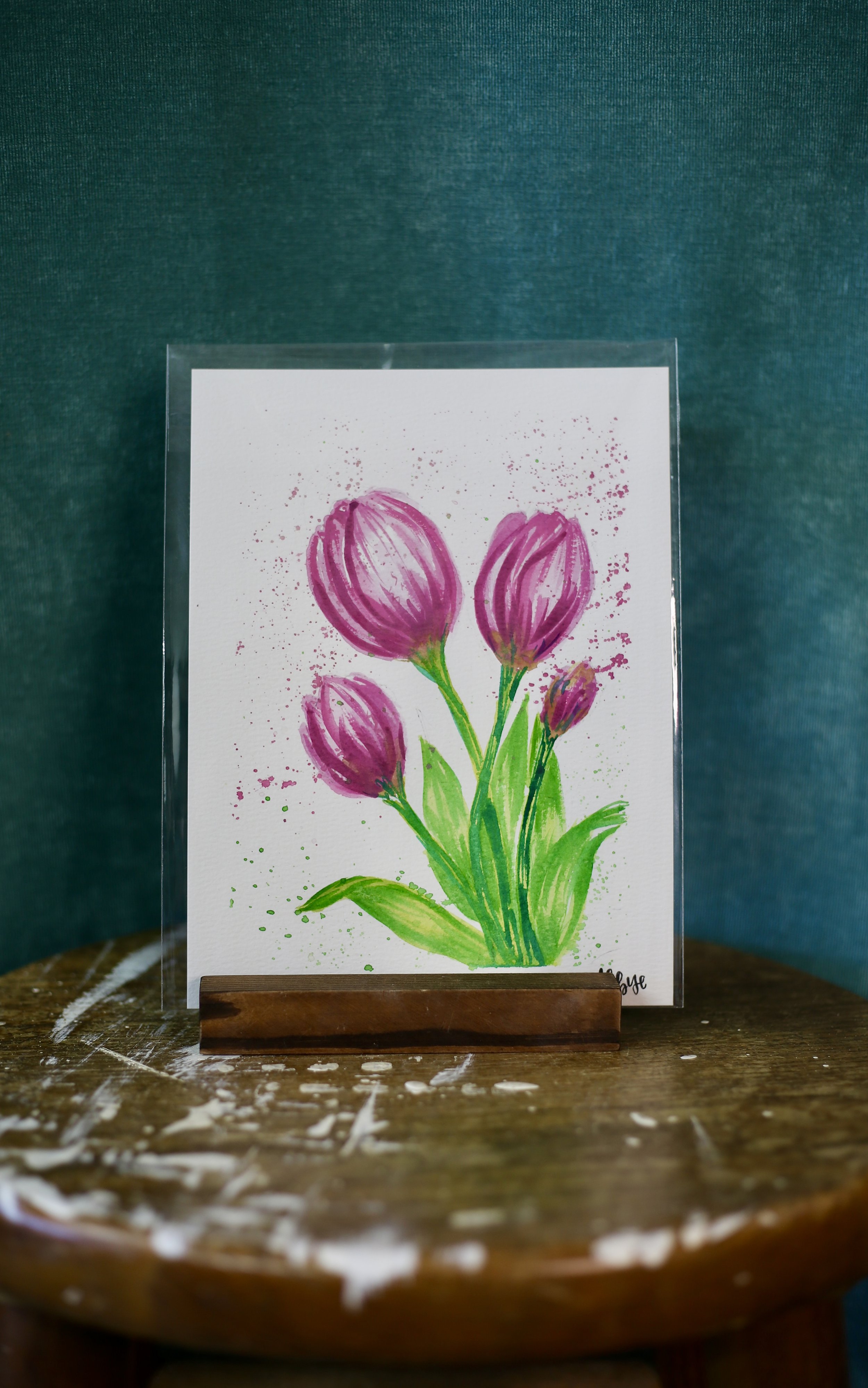Watercolor - Pink Tulips