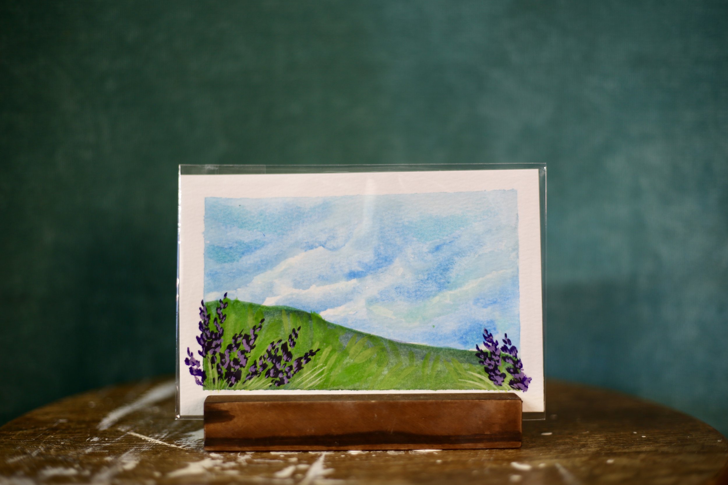 Watercolor - Lavender Field
