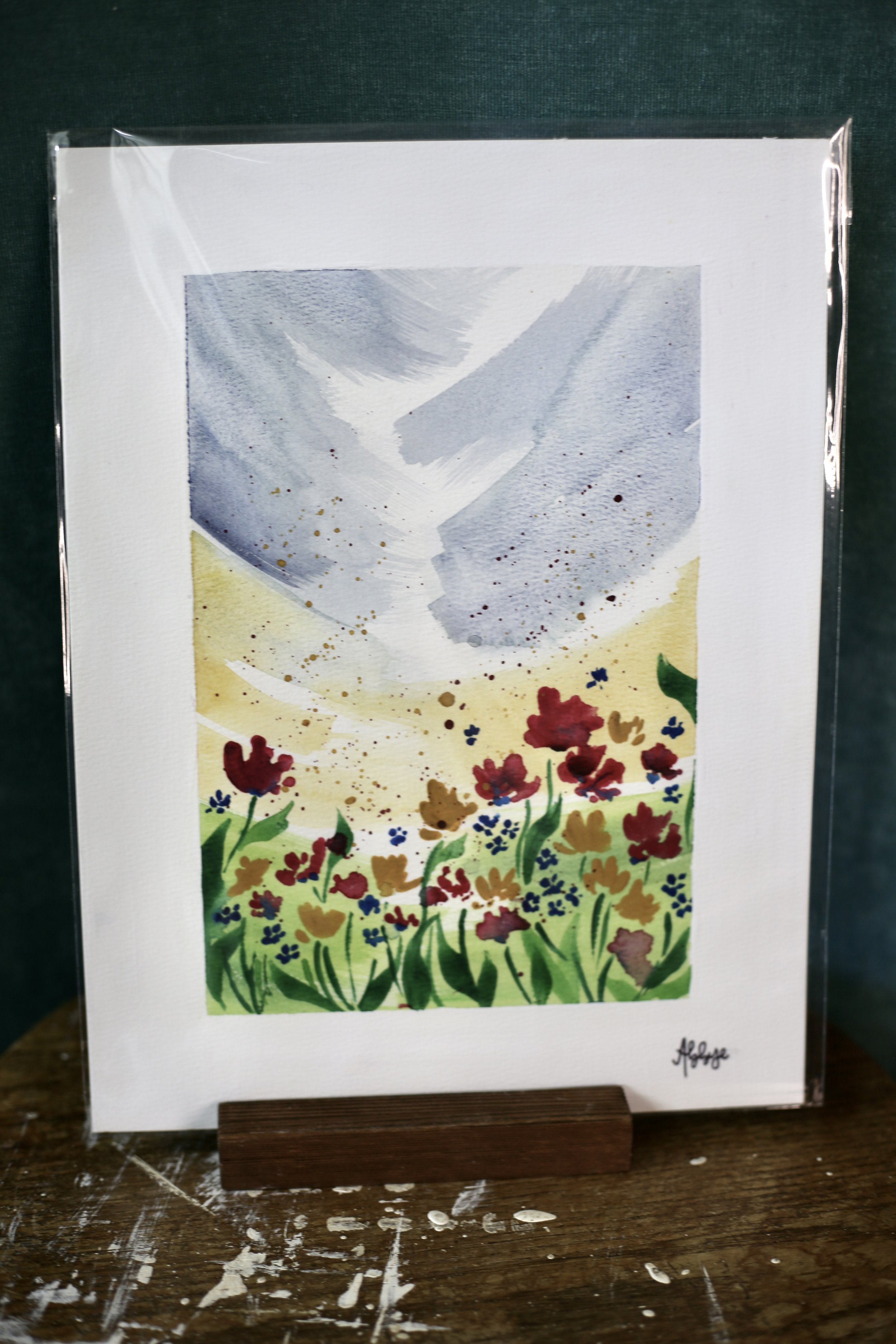 Watercolor - Flowers in the Wind