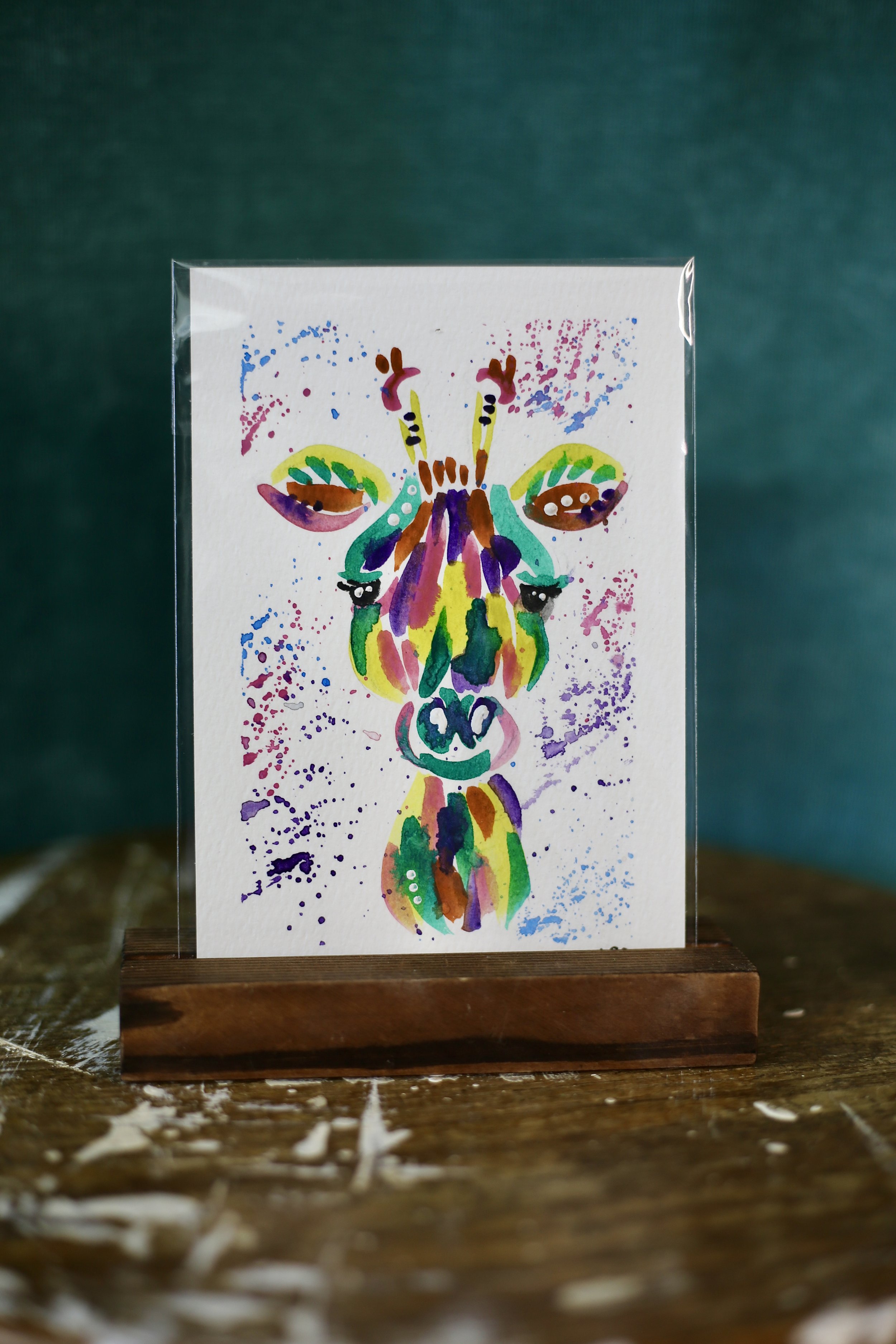 Watercolor - Colorful Giraffe