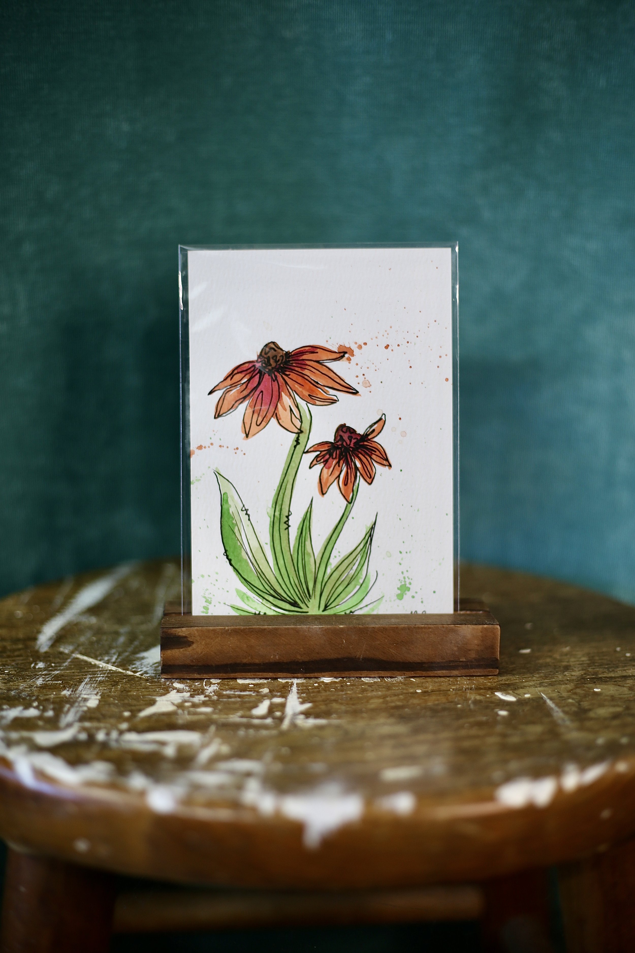 Watercolor - Orange Black Eyed Susan