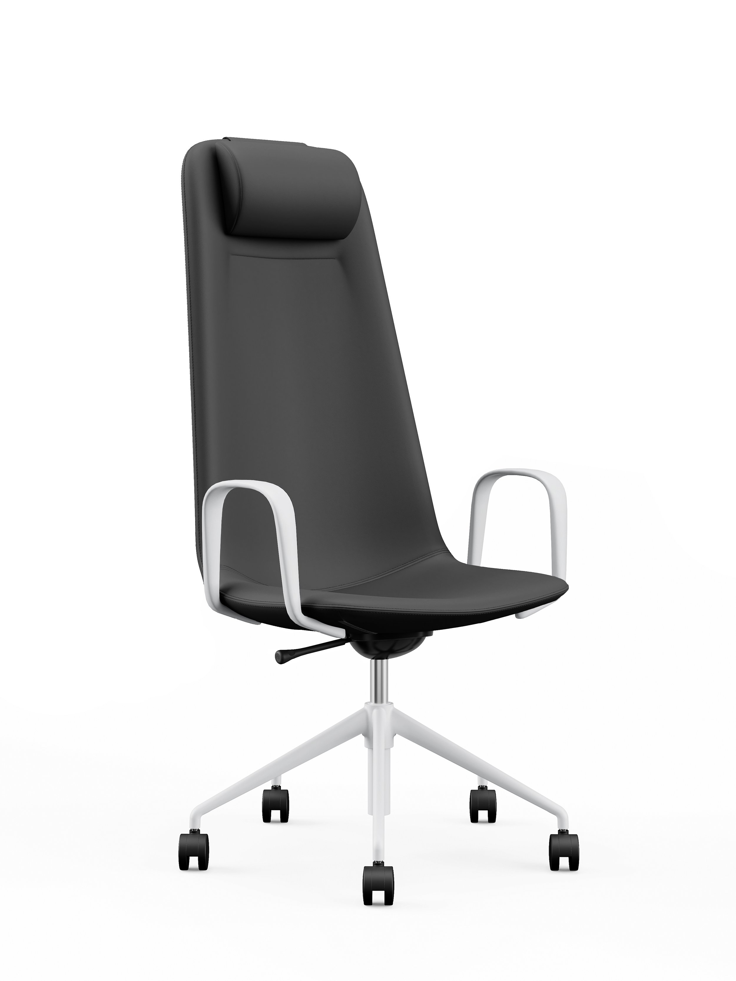 ELARA - Executive Back - Gunmetal-White - Front Angle.jpg
