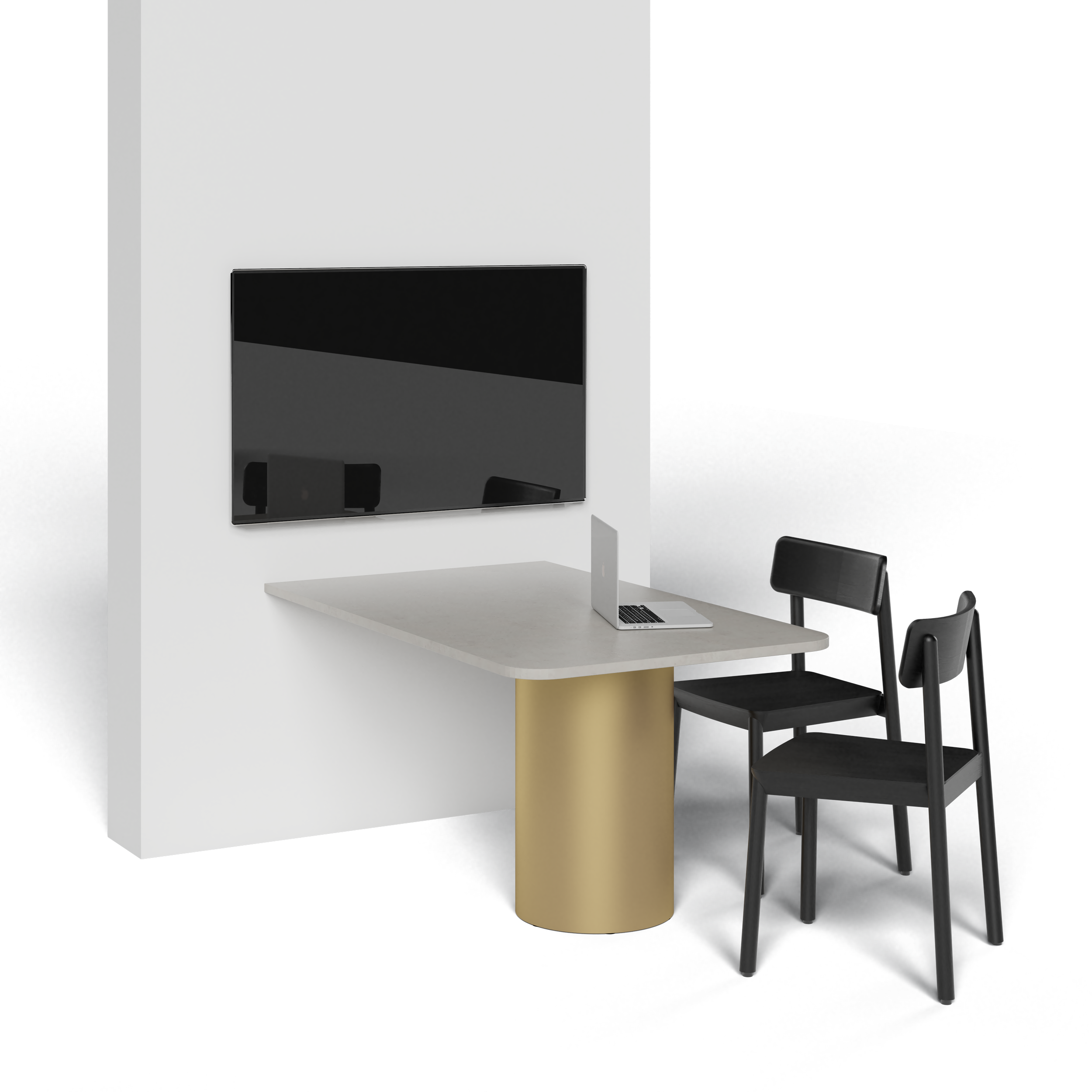 Drum Custom Gold with Wall Mounted Table Custom Cement and Lucas Chair.png