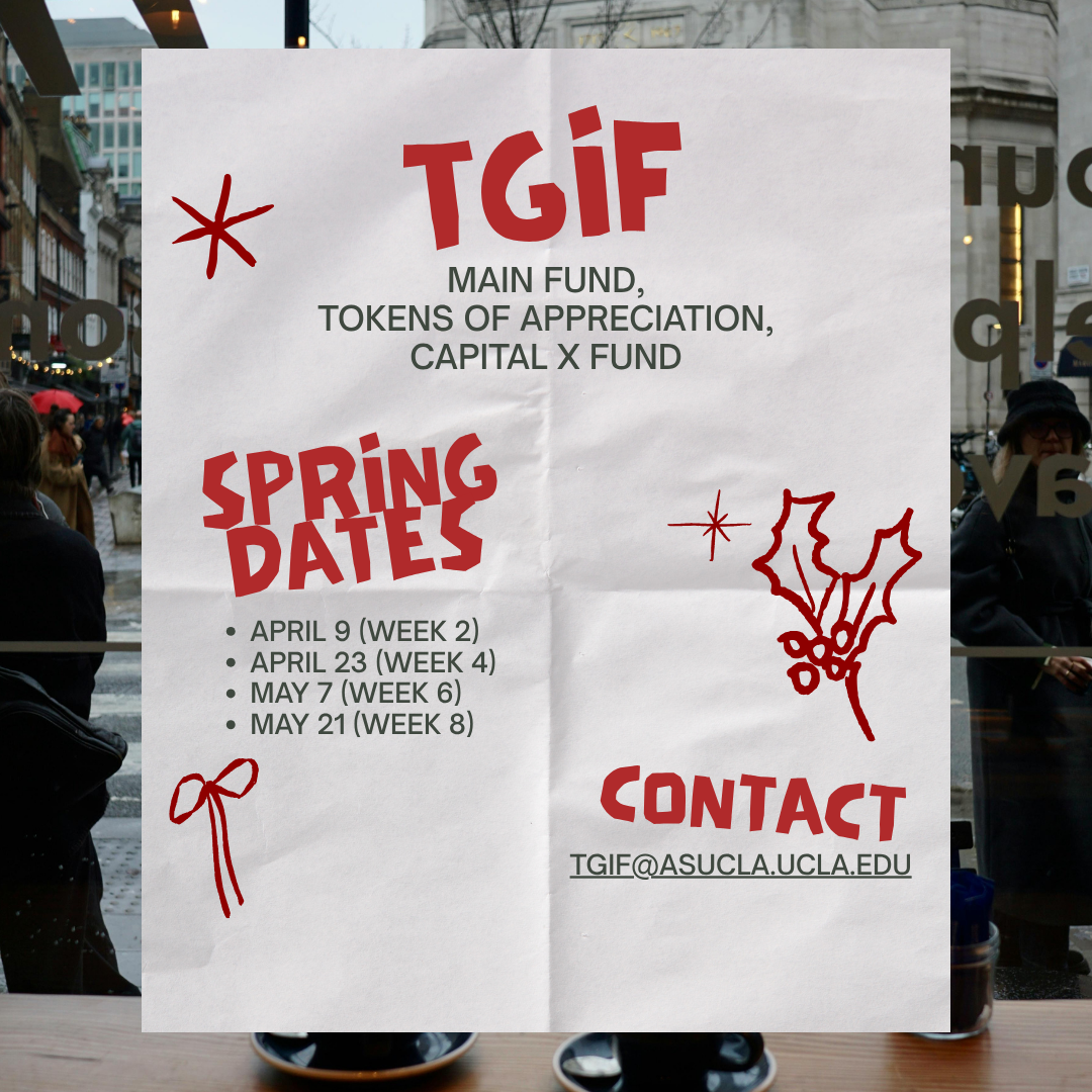 Spring 2027 TGIF - Main Fund, Tokens of Appreciation, Capital X Fund Submission Deadline