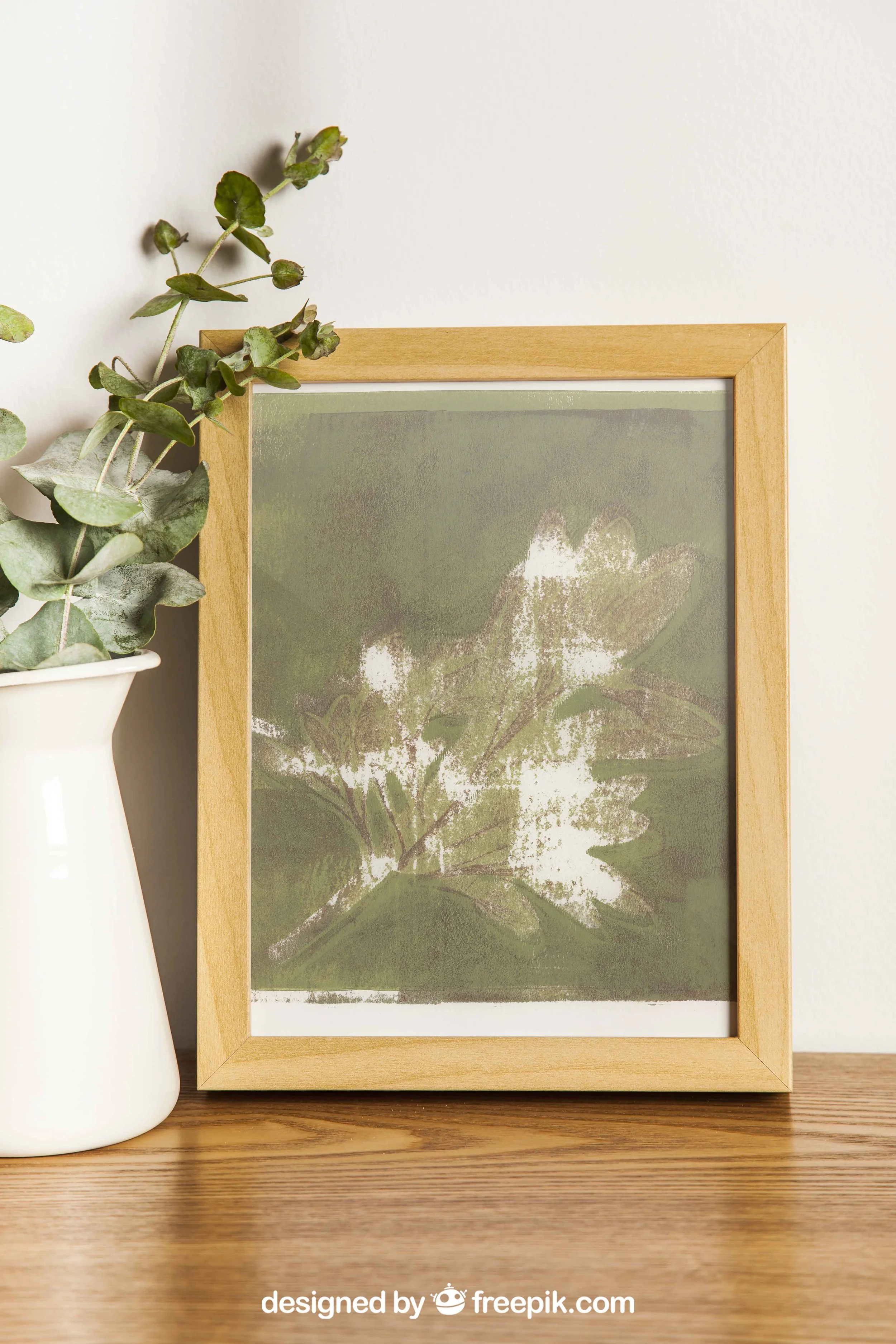 Green Botanical Acrylic Gel Plate Print-Original, One of a Kind Art Print - 9 x 11 inches - 2023 series print #2