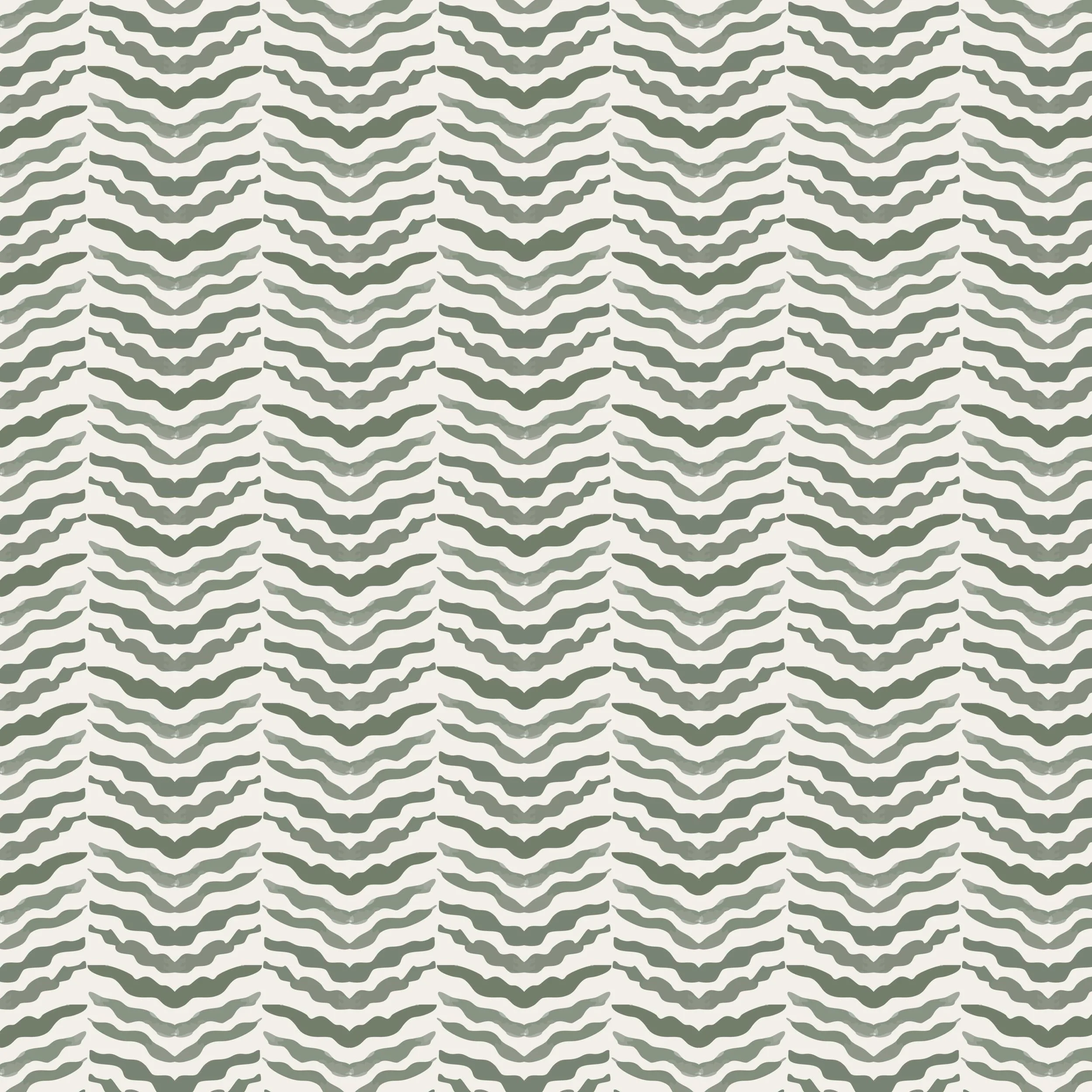 A pattern of irregular, wavy green lines on a white background.