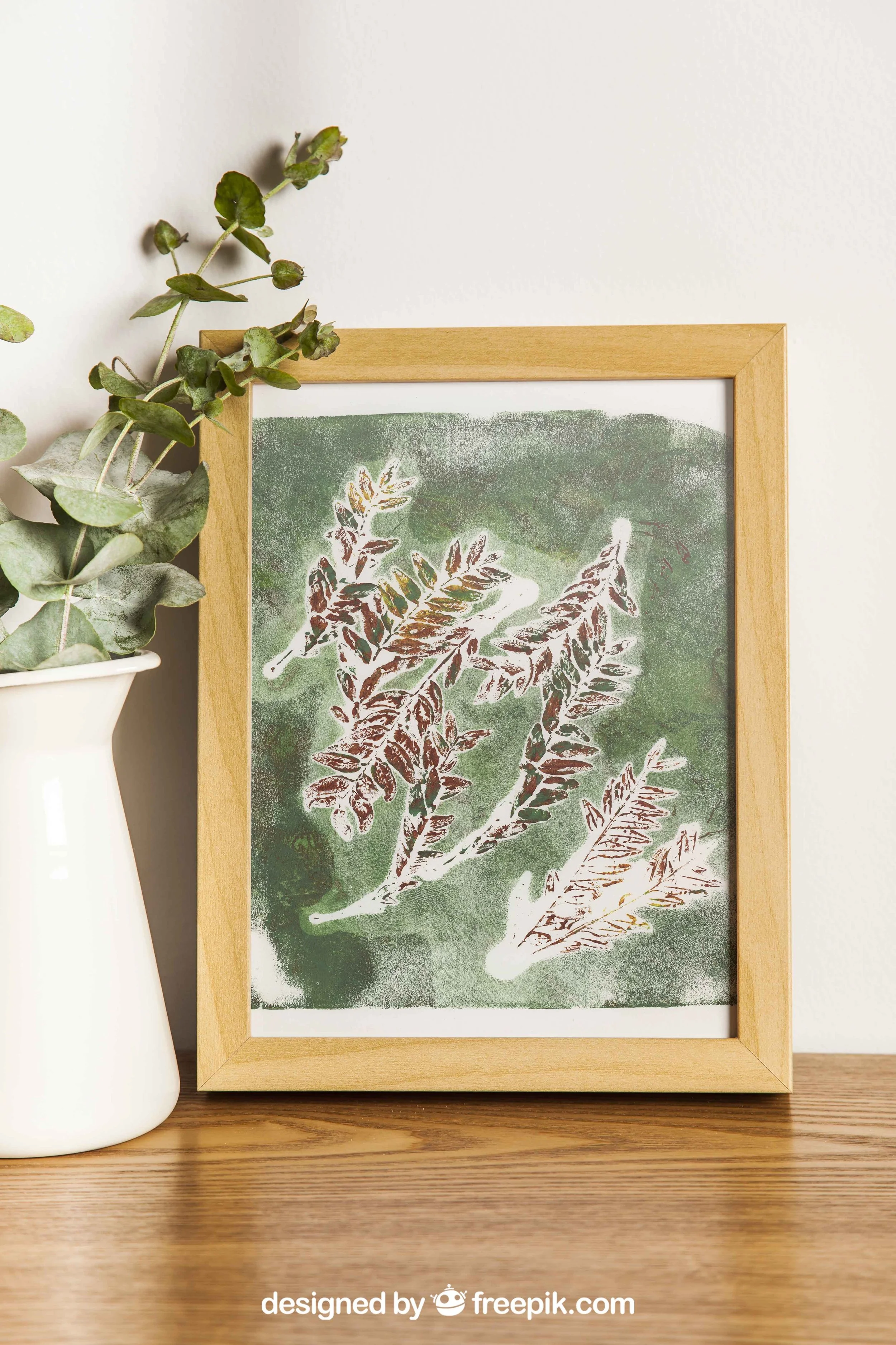 Botanical Acrylic Gel Plate Print-Original, One of a Kind Art Print - 9 x 11 inches - 2023 series print #1