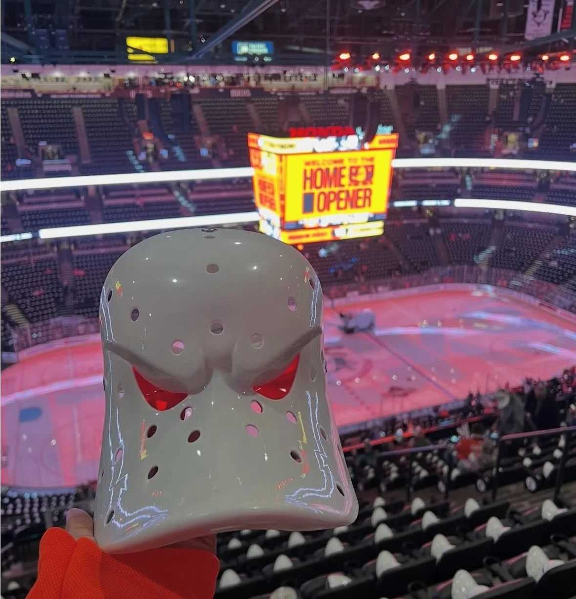 The Anaheim Ducks delivered one of the best fan giveaways of the year at their 2025 home opener, handing out Wild Wing masks (their team mascot) to every fan to commemorate the start of a new season and era. 
The sight of a sold-out Honda Center fil