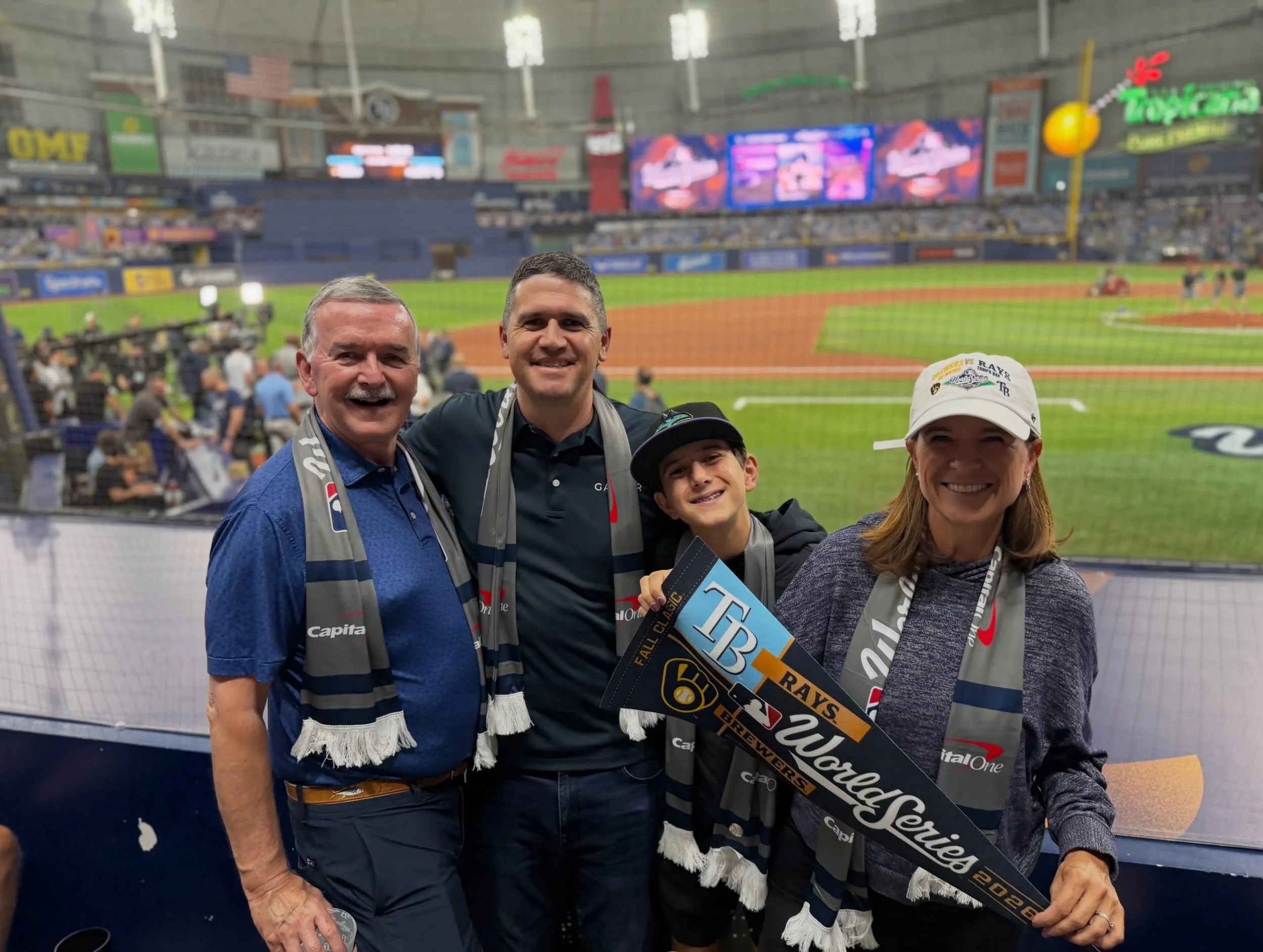 Special night with family seeing the Brewers x Rays play in the World Series!