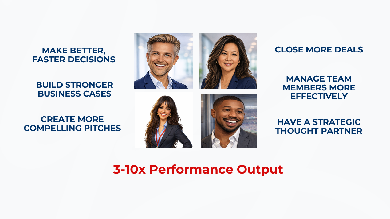 Presentation slide showing how AI can improve sponsorship sales performance, decision-making and business strategy in sports