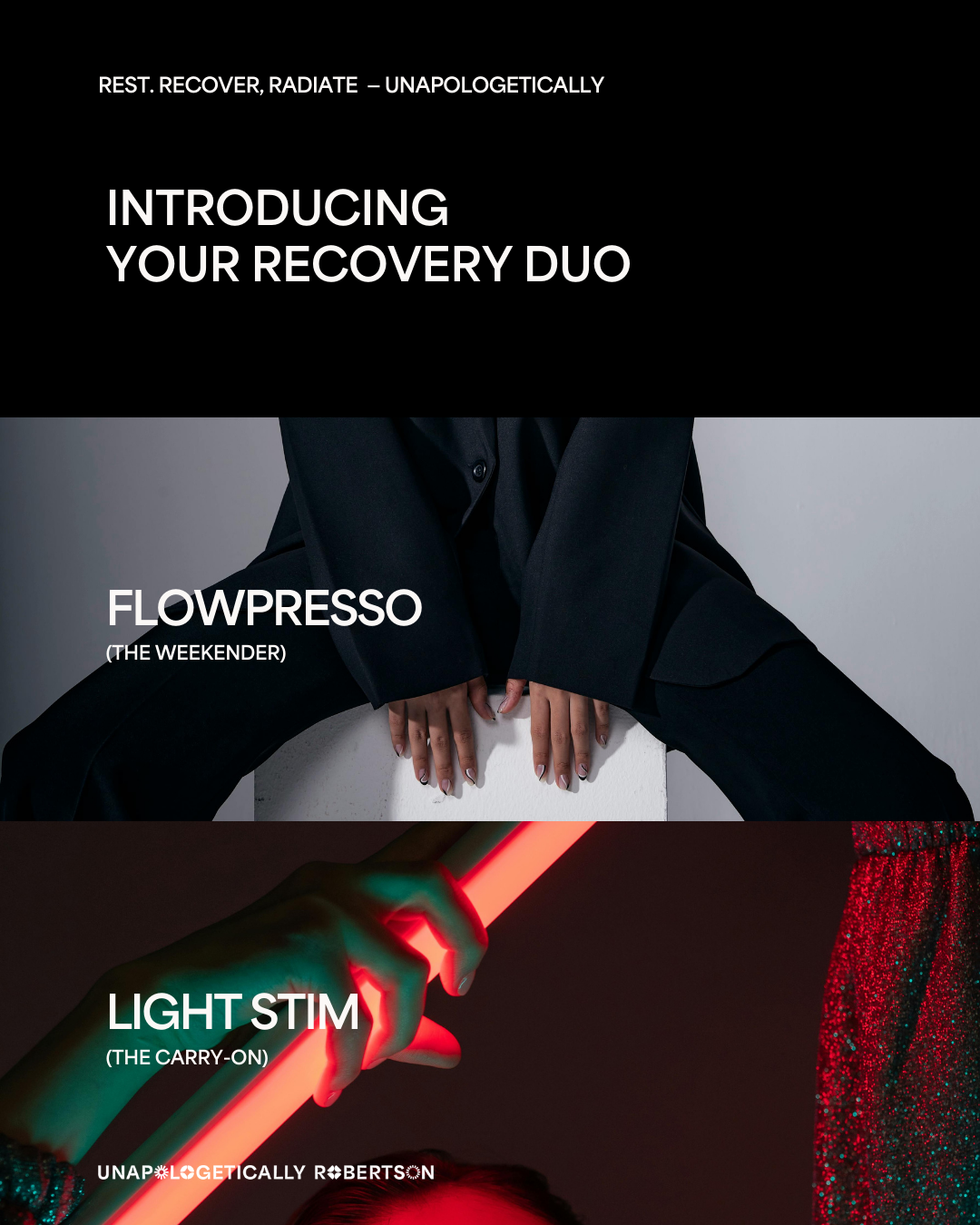 Introducing Your Recovery Duo - Rest, Recover, Radiate Unapologetically.