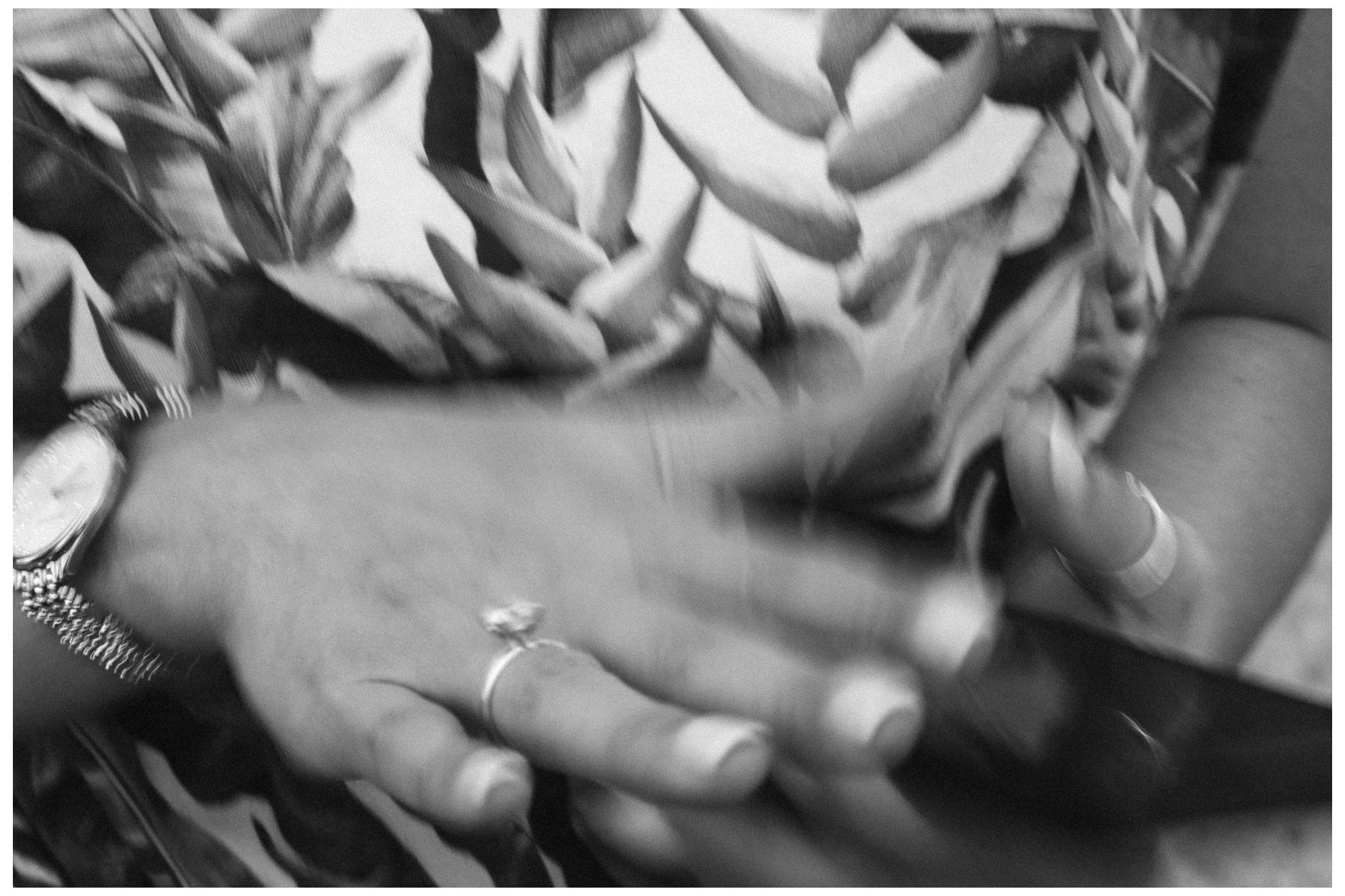 engagement / couple - blurred image of her engagement ring